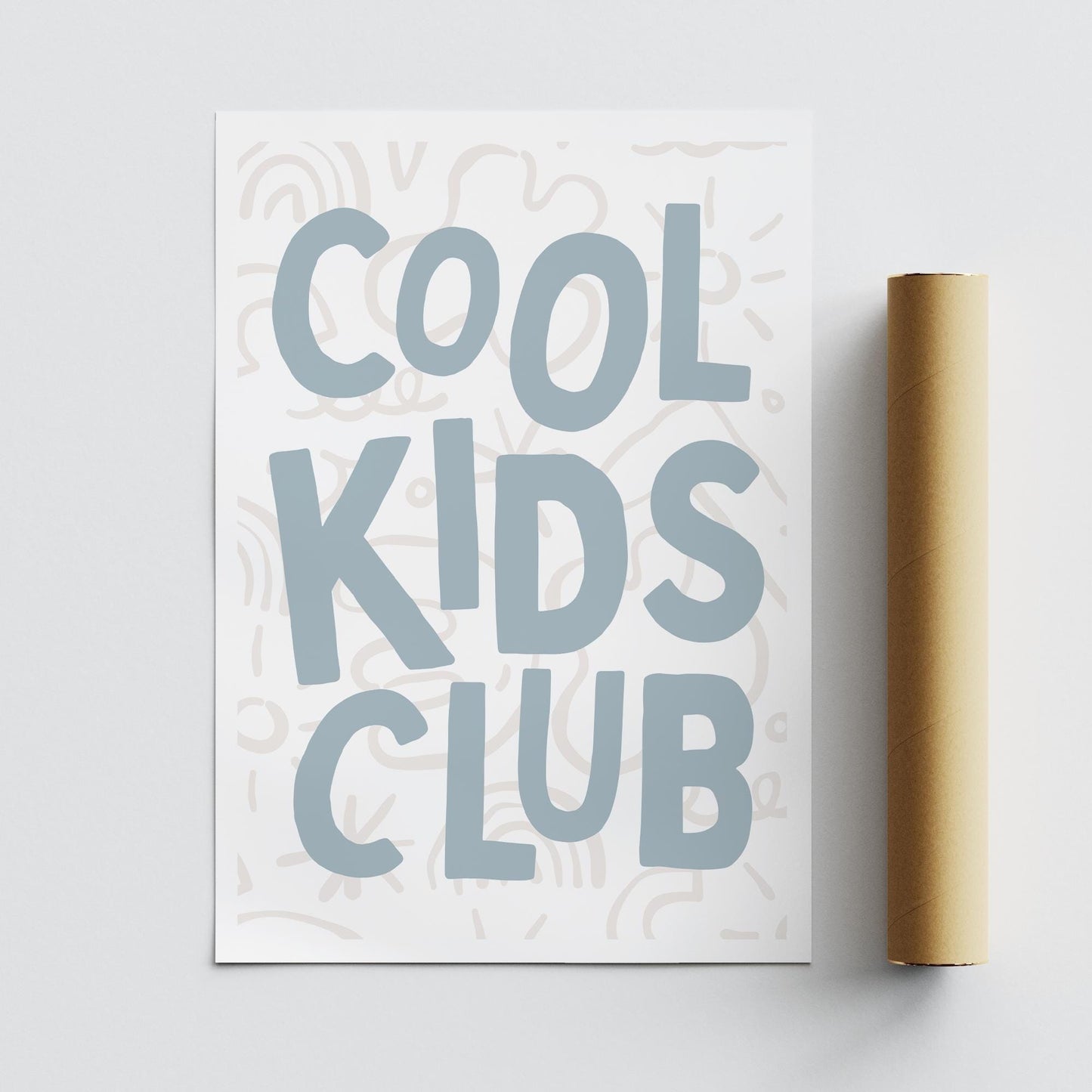 Cool Kids Club - Doodles: Typography Quote Print For Children, Kids Home Decor Fun and Trendy Wall Art for Kids' Bedrooms & Playrooms