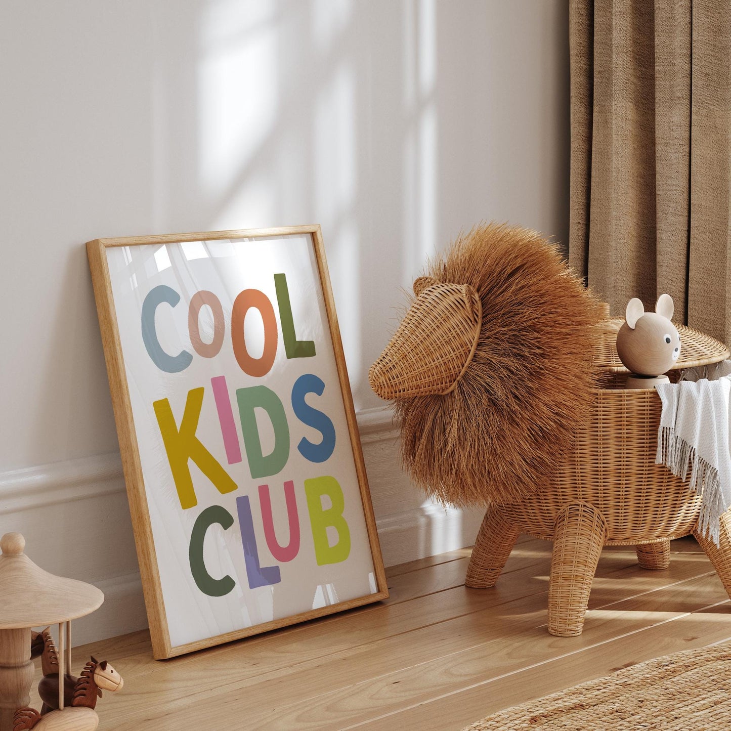 Cool Kids Club - Multi Colour: Typography Quote Print For Children, Kids Home Decor Fun and Trendy Wall Art for Kids' Bedrooms & Playrooms