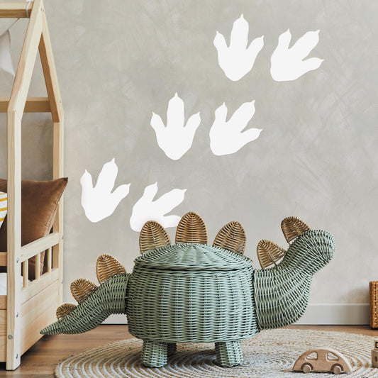 Dinosaur Footprint Wall Stickers: Kids Room Decor, Customisable Dino Prints Decals, Nursery Wall Art, Dinosaur-Themed Playroom Decor