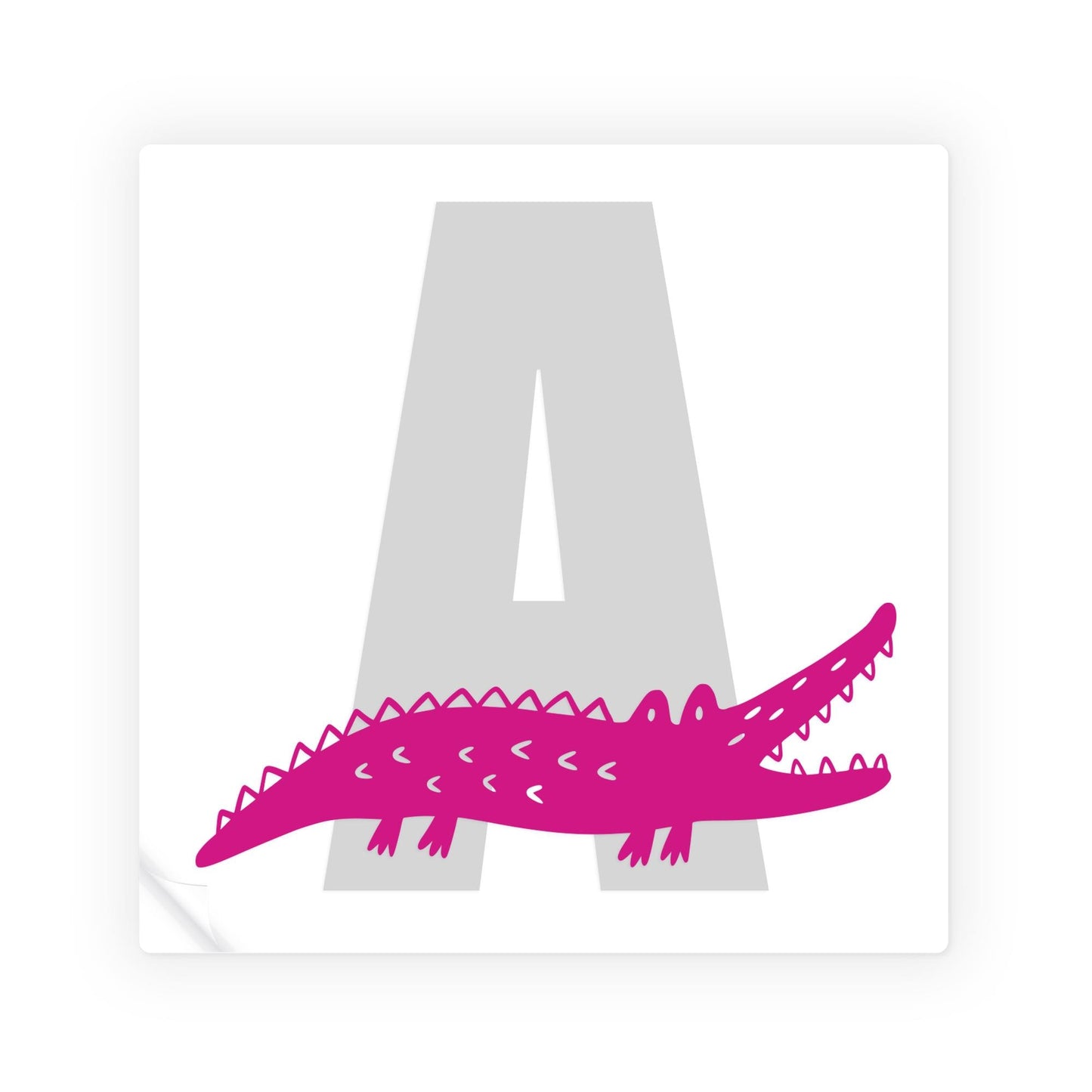 Personalised Initial & Animal Wall Sticker - Crocodile: Custom Kids Room Decor, Nursery Wall Art, Alphabet Letter Vinyl Decal, Animal Themed