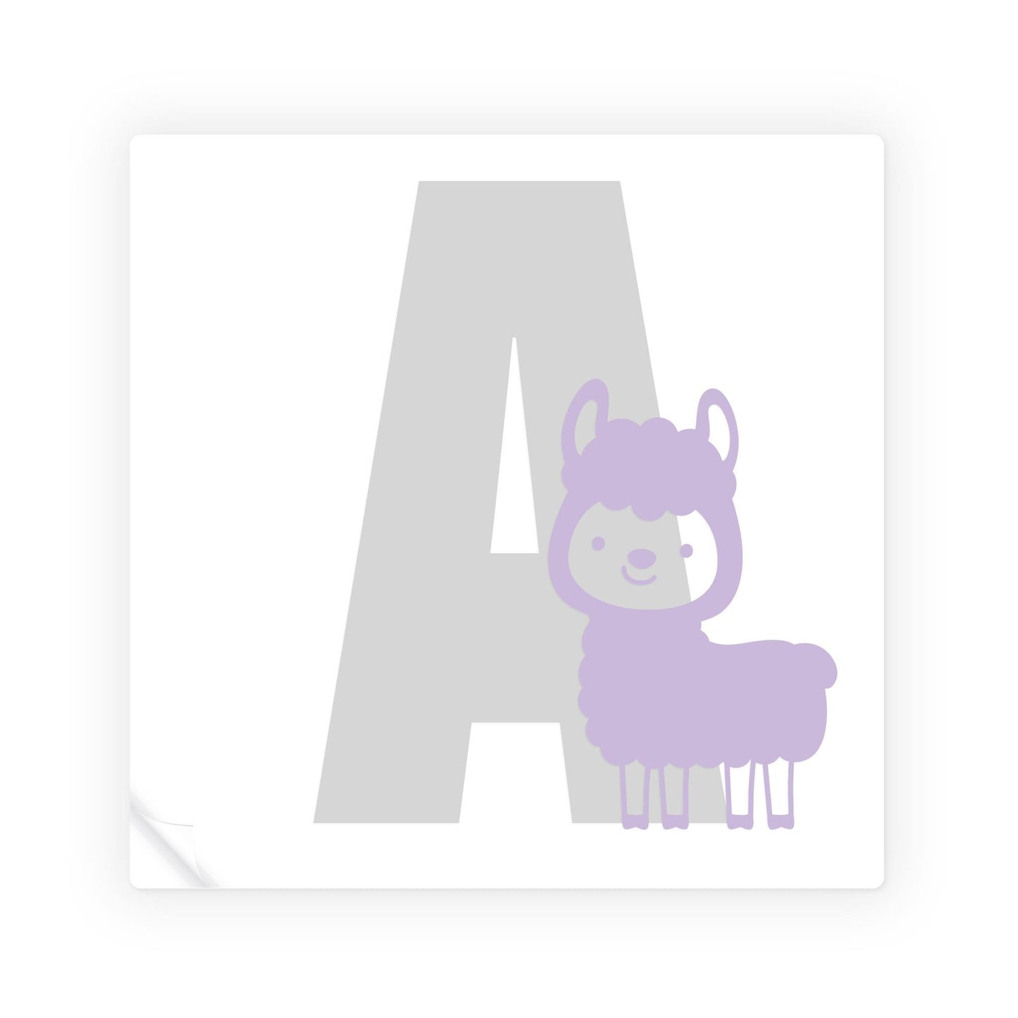 Personalised Initial & Animal Wall Sticker - Llama: Custom Kids Room Decor, Nursery Wall Art, Alphabet Letter Decal, Farm Animal Themed