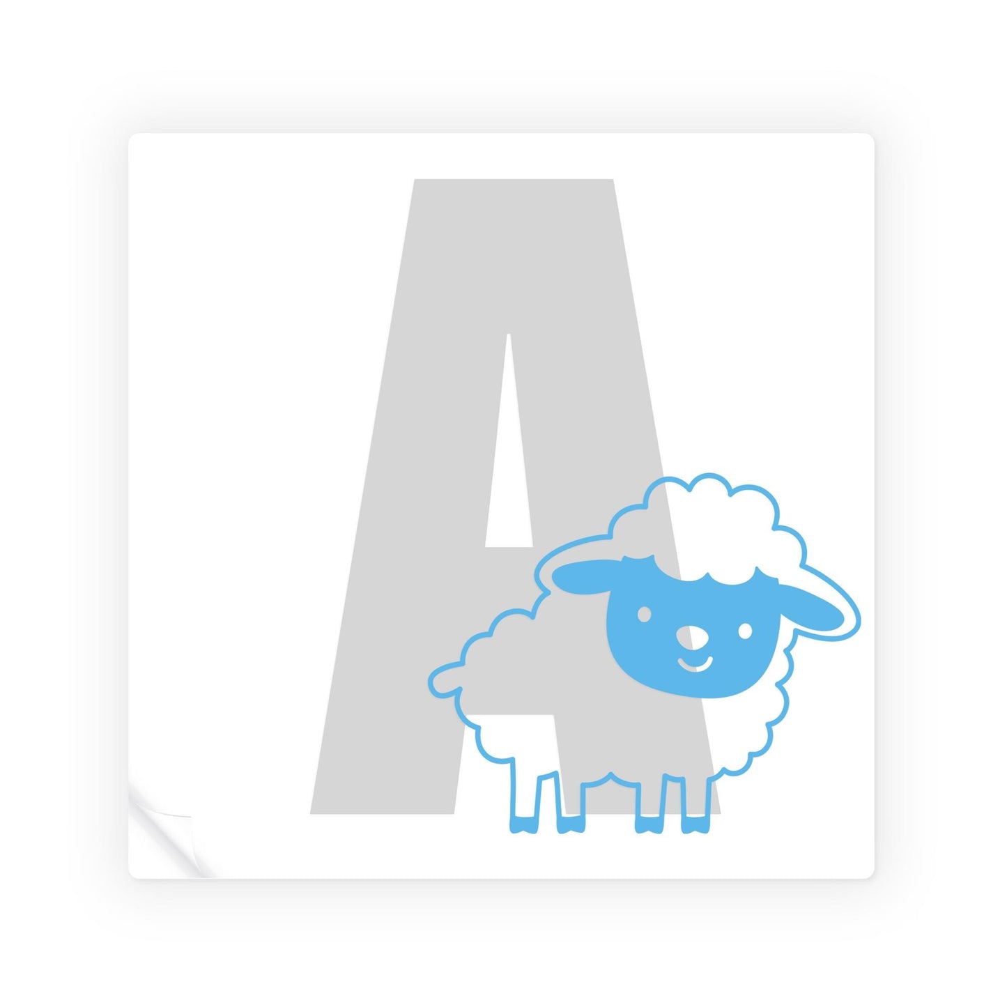 Personalised Initial & Animal Wall Sticker - Sheep: Custom Kids Room Decor, Nursery Wall Art, Alphabet Letter Decal, Farm Animal Themed