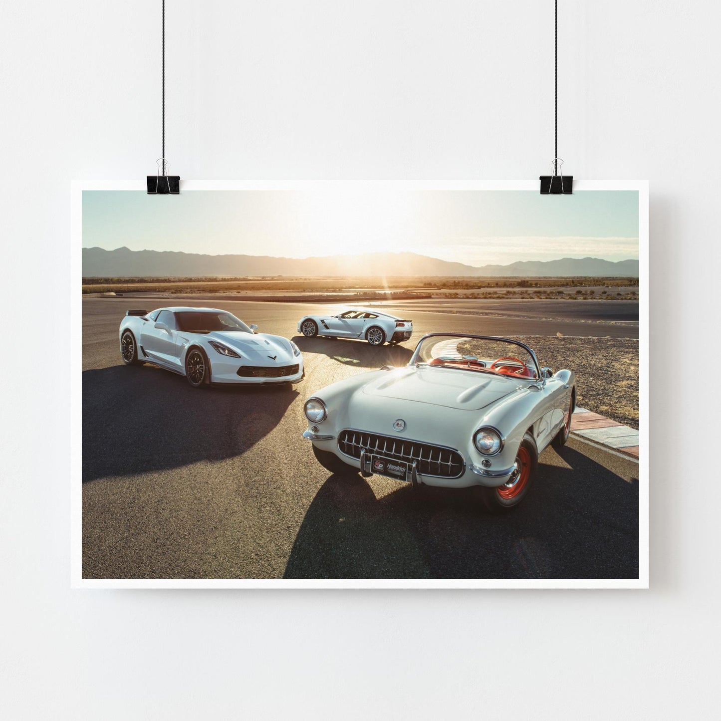 Chevrolet Corvette Evolution Poster: Classic 1953 to Modern Corvette Wall Art, Cool Car Print Gift for Car Lover, Garage & Home Decor