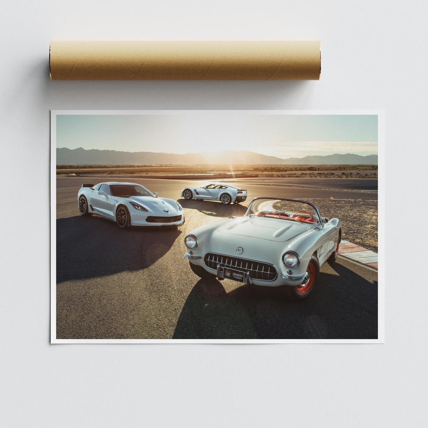 Chevrolet Corvette Evolution Poster: Classic 1953 to Modern Corvette Wall Art, Cool Car Print Gift for Car Lover, Garage & Home Decor