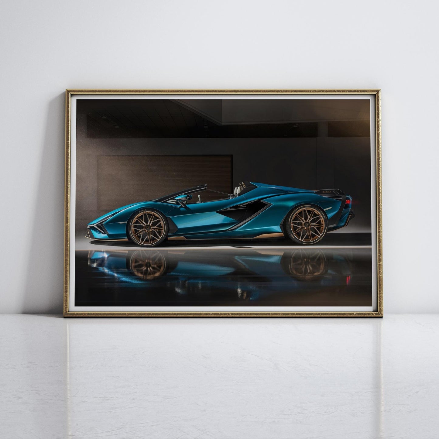 Lamborghini Sian Roadster Poster: Luxury Convertible Supercar Wall Art, Lambo Print for Car Lover, Car Gift, Garage Wall Art & Home Decor