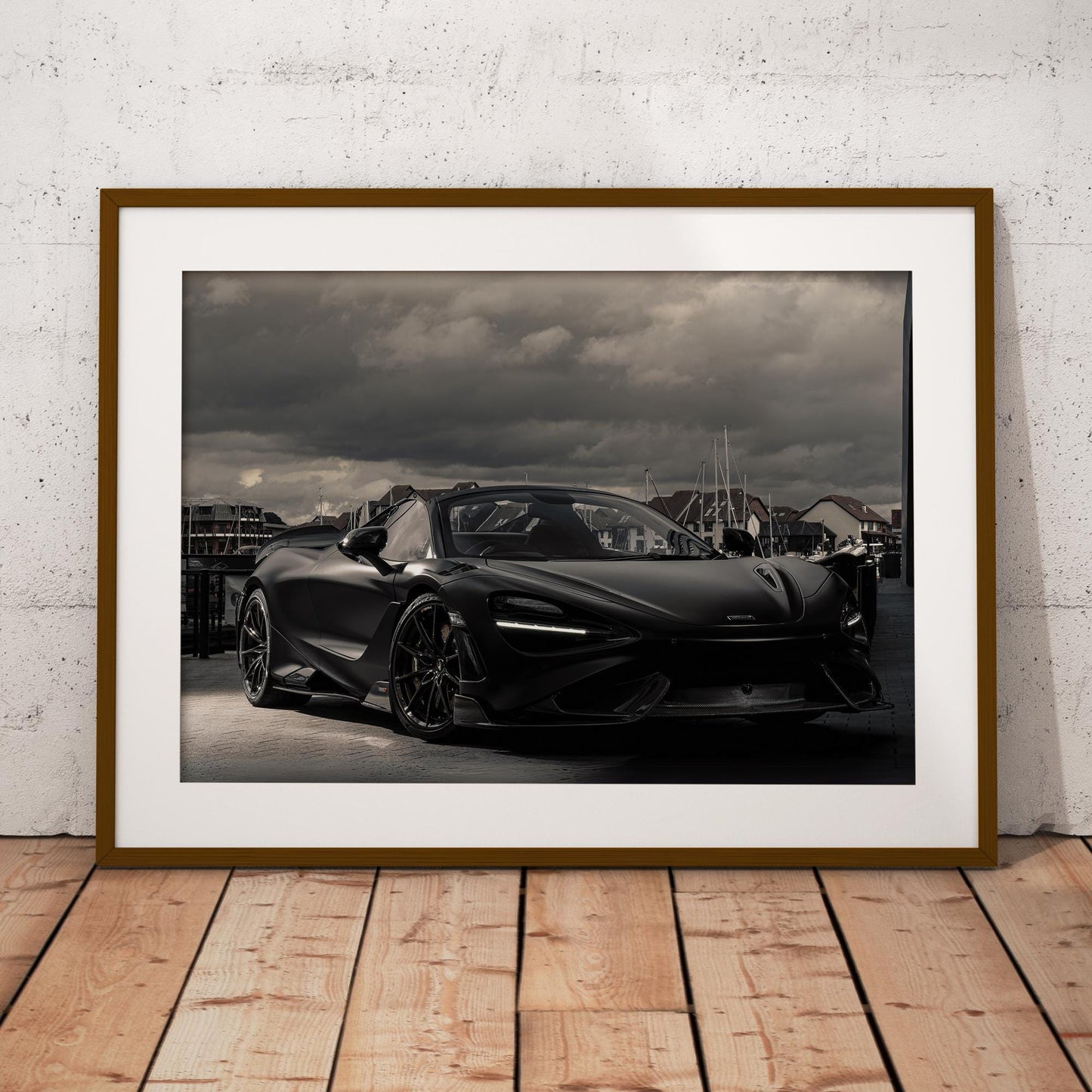 McLaren 765LT Poster: Bold Black Supercar Wall Art, Car Print, Luxury Car Decor for Car Lover, Car Gift, Garage Wall Art & Home Decor