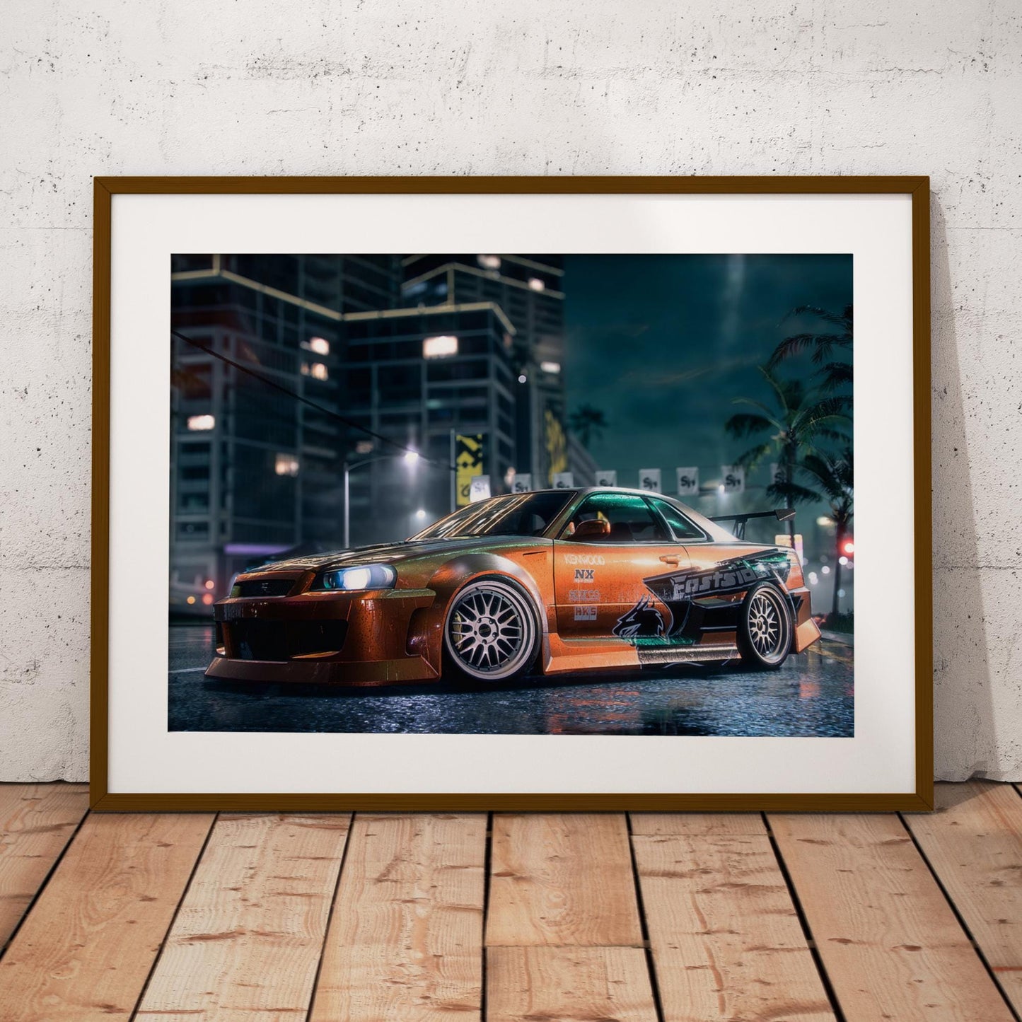 Nissan GT-R R34 Tuning Poster: JDM Car Wall Art, Street Racing Car Print, Decor for Car Lover, Car Gift, Garage Wall Art & Home Decor