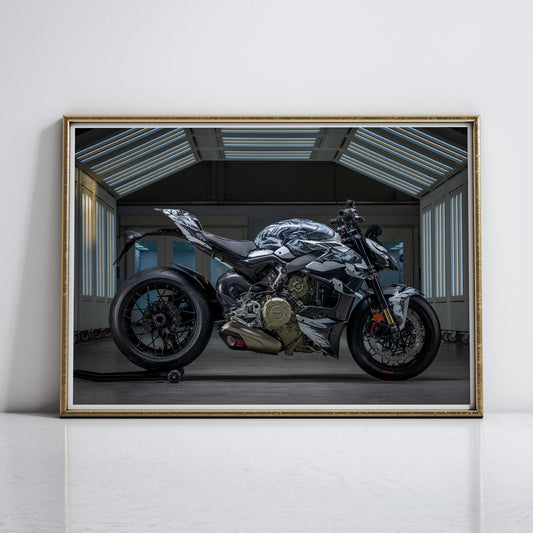 Ducati Streetfighter V4 Lamborghini Poster: Superbike Wall Art, Motorbike Print, Racing Motorcycle Gift, Home & Garage Decor For Bike Lover