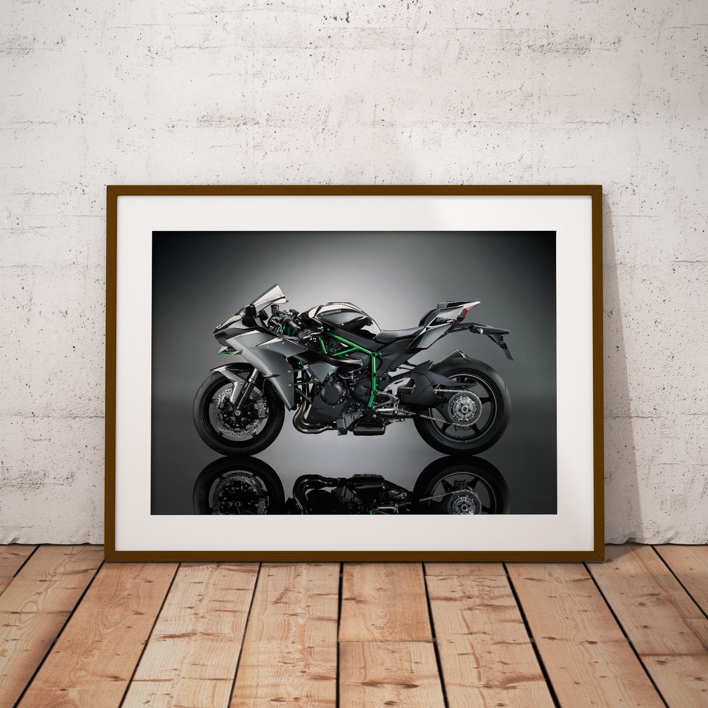 Kawasaki Ninja H2 Motorcycle Poster: High-Performance Bike Wall Art, Motorbike Print, Motorcycle Gift, Home & Garage Decor For Bike Lover