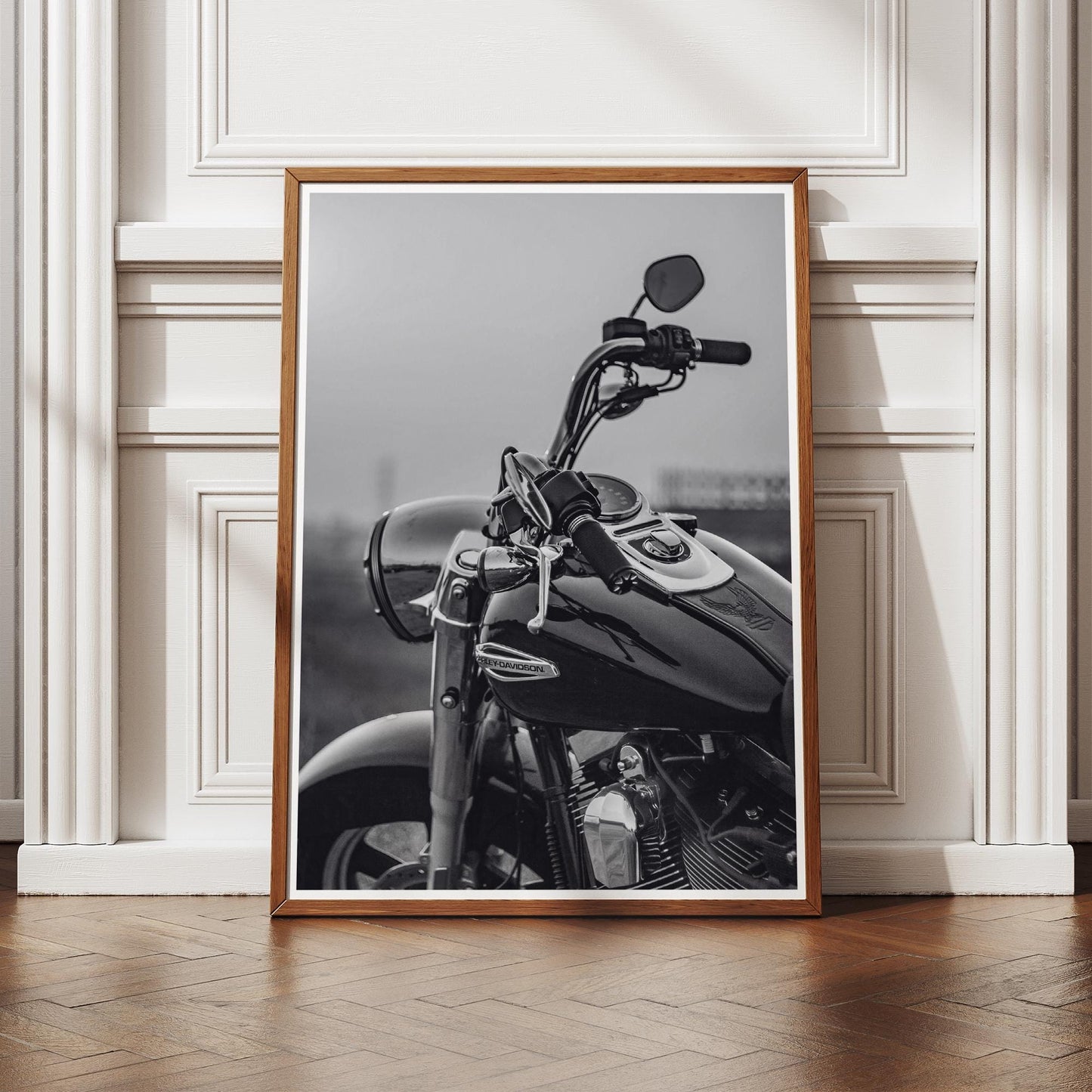 Harley Davidson Black & White Poster: Iconic Cruiser Motorcycle Wall Art, Modern Decor Motorbike Print, Home or Garage Decor, Gift for Biker