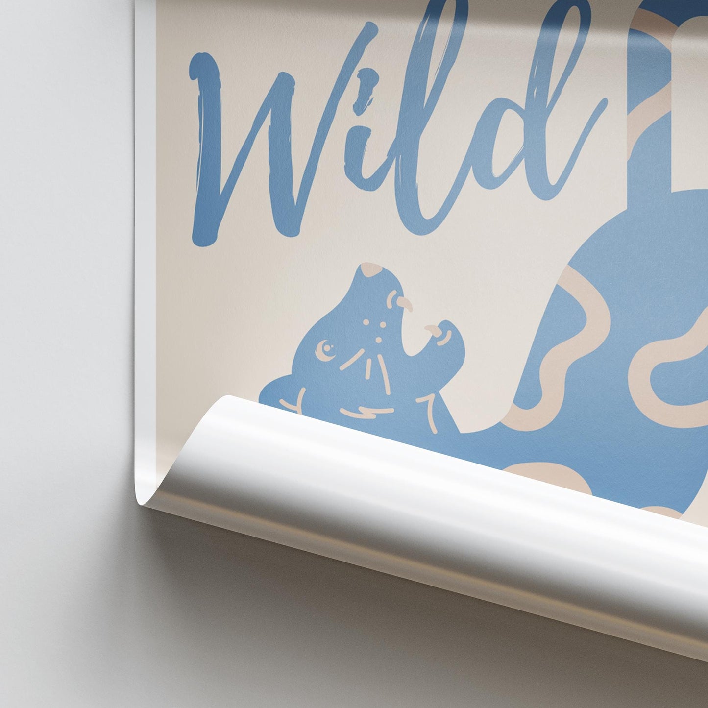 Born To Be Wild - Modern Tiger Poster: Kids Room Wall Art  Jungle-themed Print for Childrens Bedroom or Nursery Decor, Animal Print