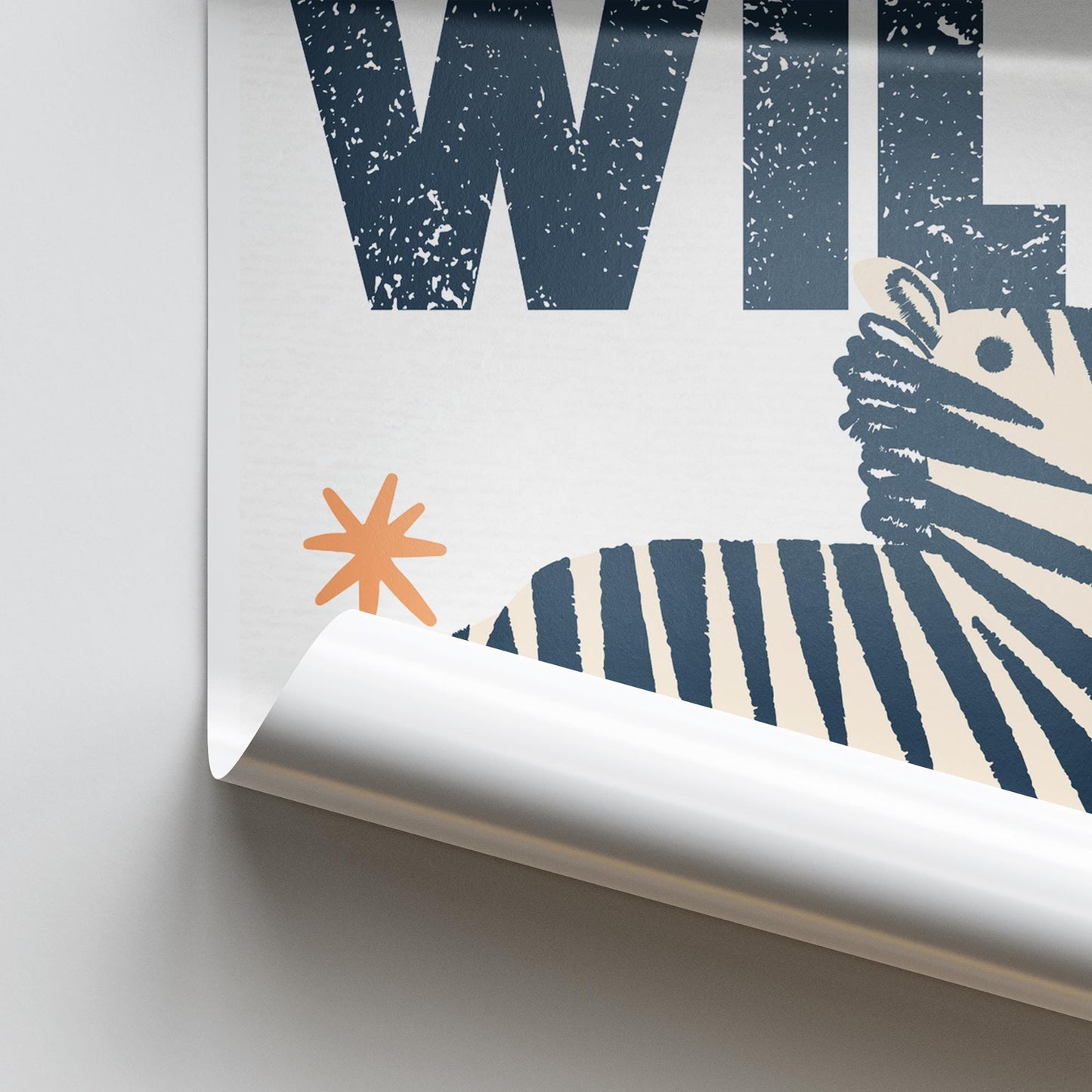 Born To Be Wild - Zebra Poster: Kids Room Wall Art  Safari-themed Print for Childrens Bedroom or Nursery Decor, Colourful Animal Print