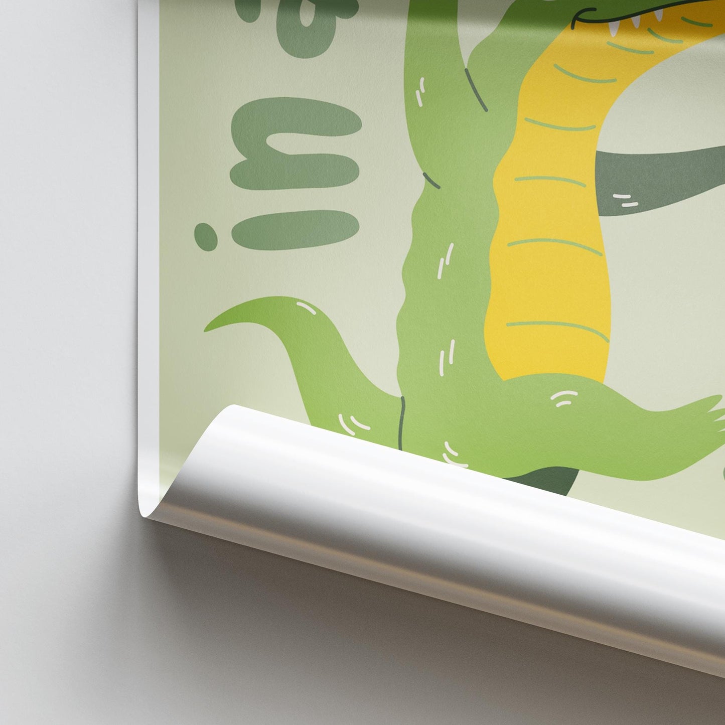 In A While Crocodile Poster: Kids Room Wall Art  Cute Animal-themed Print for Childrens Bedroom or Nursery Decor, Colourful Print