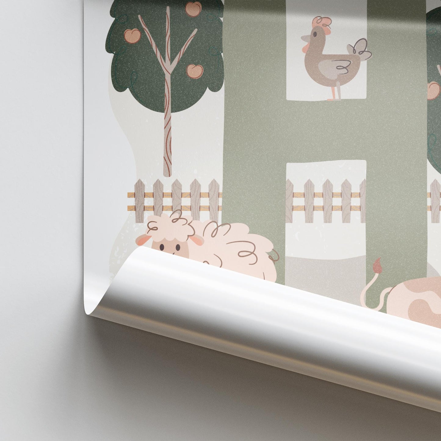 Personalised Farm Animal Initial Poster: Custom Alphabet Wall Art for Kids Bedroom, Nursery & Playroom, Rustic Print, Gender Neutral Decor