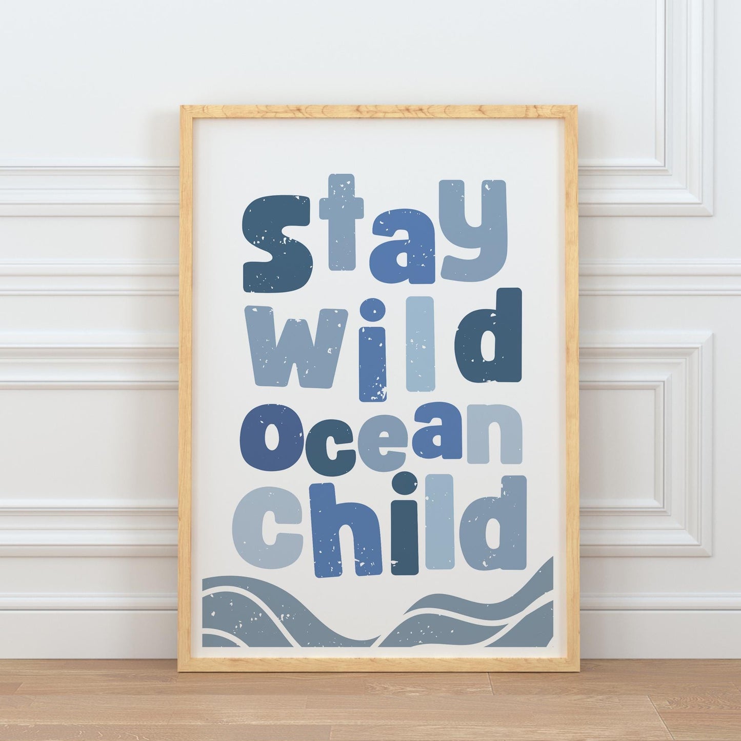 Stay Wild Ocean Child Wave-Themed Poster: Coral Reef Wall Art, Nautical Nursery Decor, Sea Inspired Kids Art Print, Ocean-Themed Home Decor