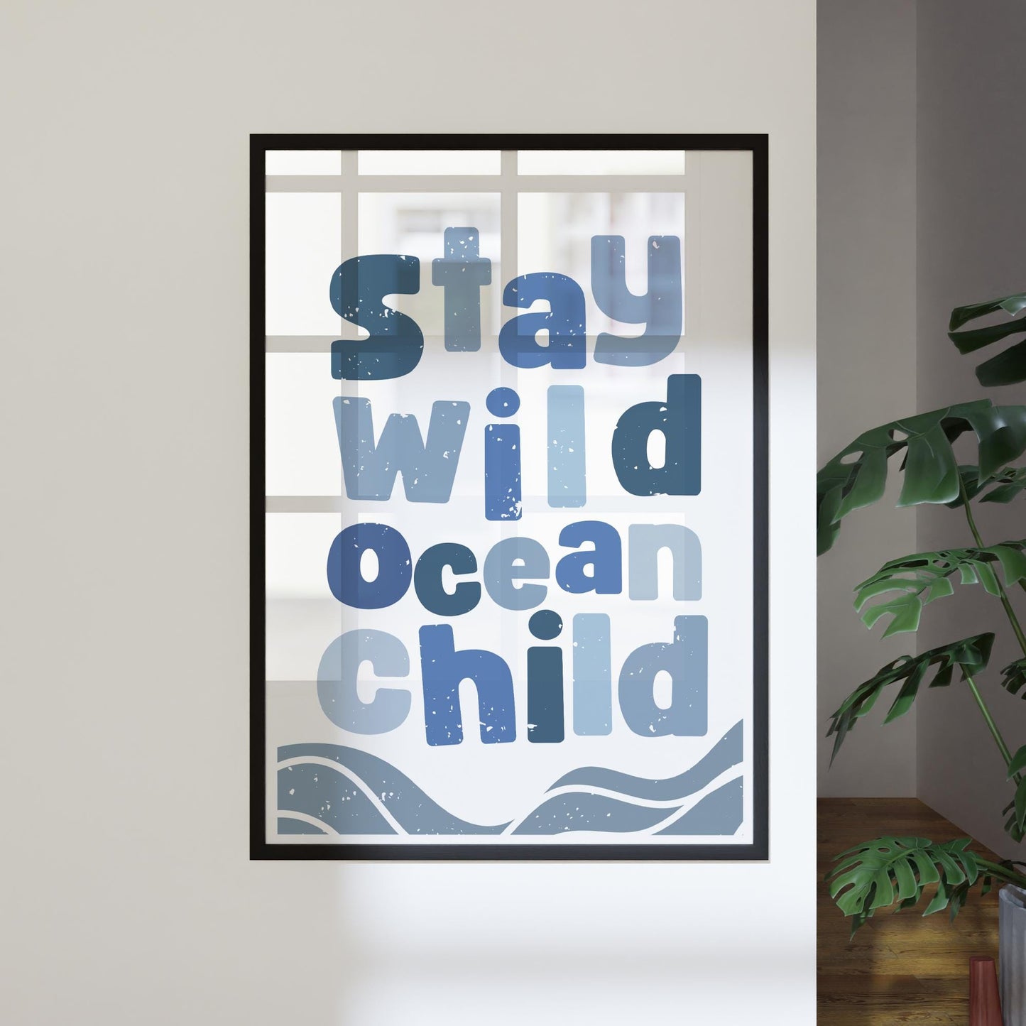 Stay Wild Ocean Child Wave-Themed Poster: Coral Reef Wall Art, Nautical Nursery Decor, Sea Inspired Kids Art Print, Ocean-Themed Home Decor