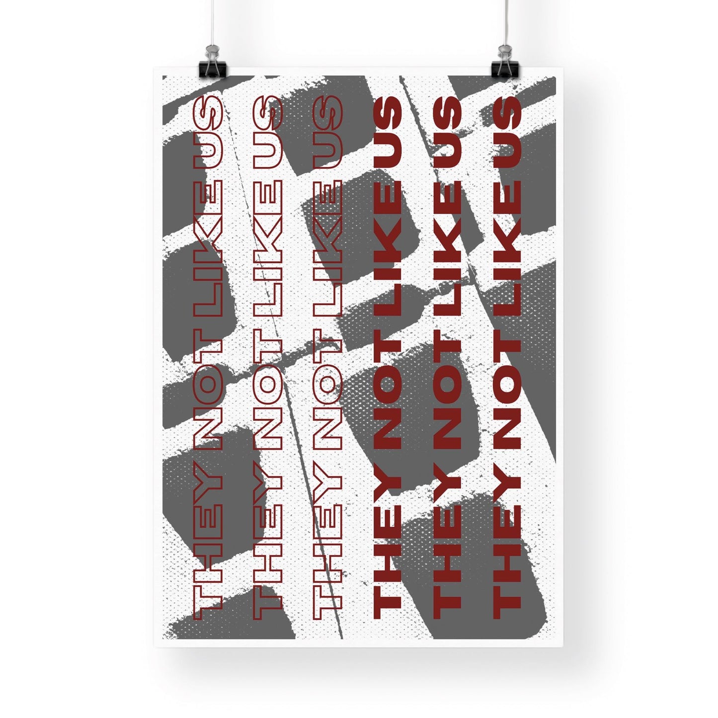 They Not Like Us - 03 Song Inspired Poster: Urban Wall Art, Minimalist Print, Edgy Wall Art, Industrial Decor, Rap Lover, Music Home Decor