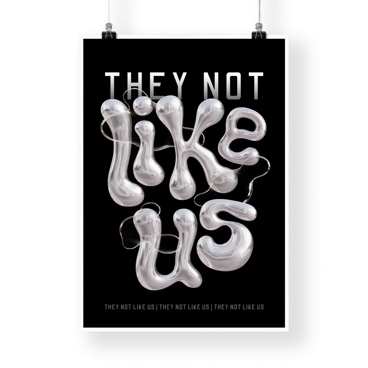They Not Like Us - 08 Song Inspired Poster: Urban Wall Art, Edgy Futuristic Abstract Print, Industrial Decor, Rap Lover, Music Home Decor