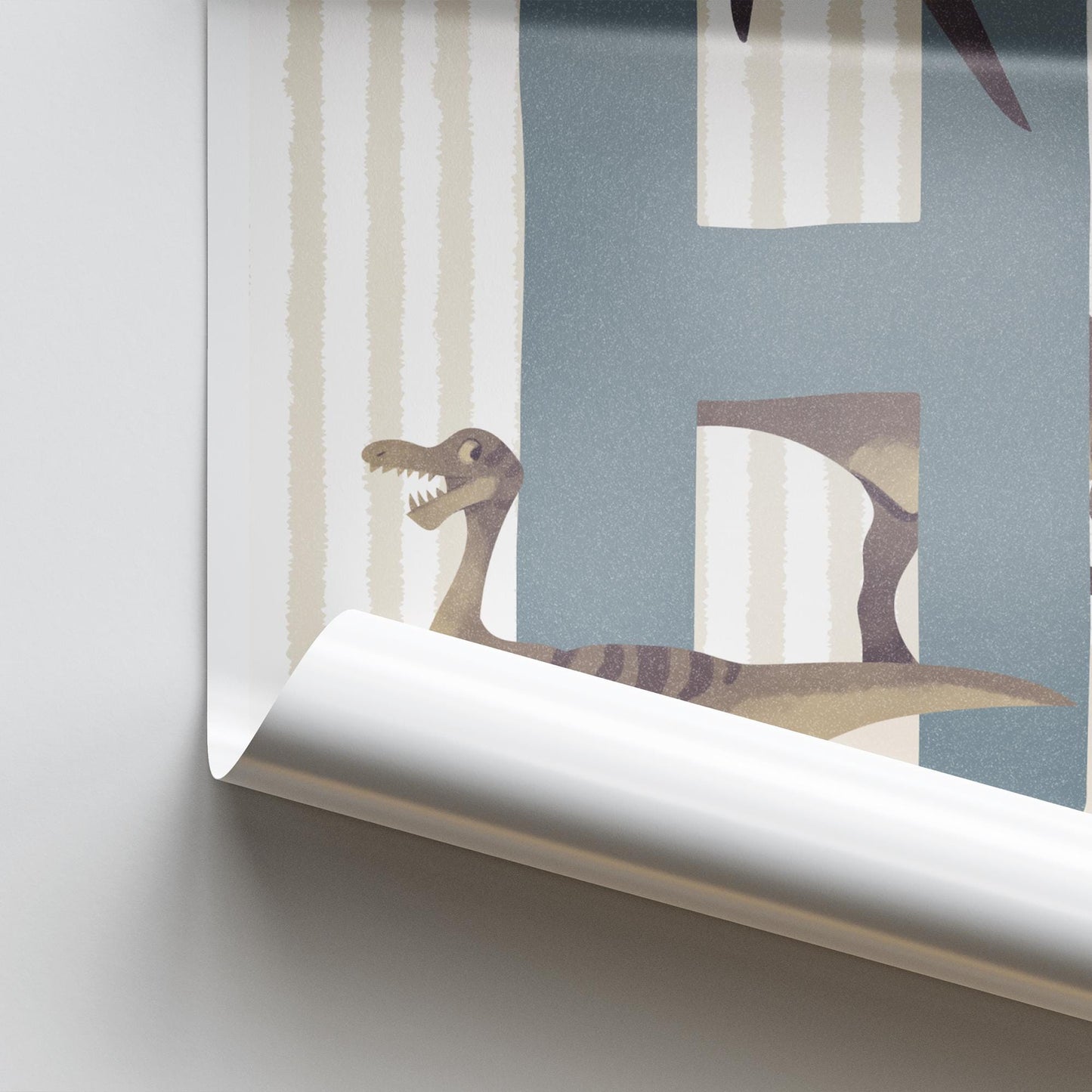 Personalised Dinosaur Initial Poster: Custom Alphabet Wall Art for Kids Bedroom, Nursery & Playroom, Jurassic Print, Gender Neutral Decor