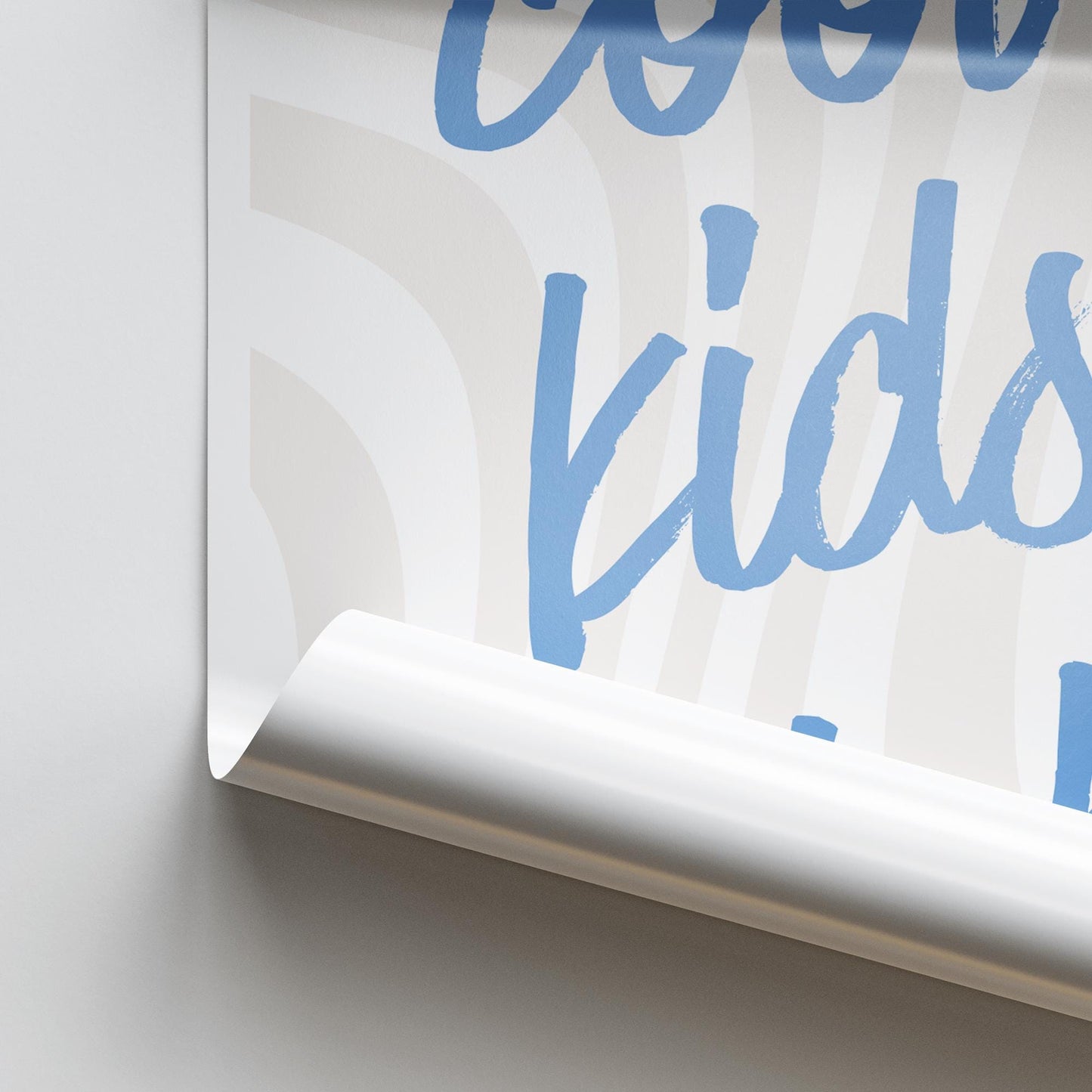 Cool Kids Club - Muted Waves: Typography Quote Print For Children, Kids Home Decor Fun and Trendy Wall Art for Kids' Bedrooms & Playrooms