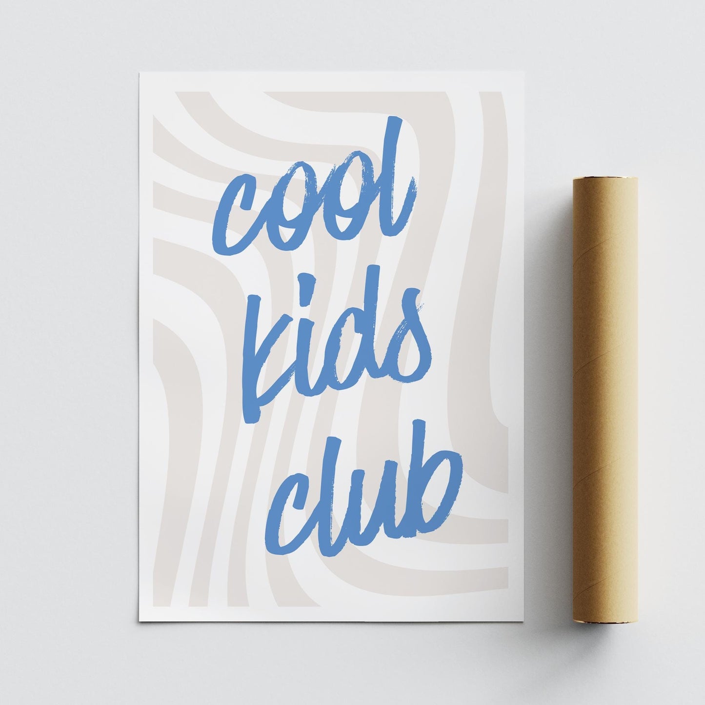 Cool Kids Club - Muted Waves: Typography Quote Print For Children, Kids Home Decor Fun and Trendy Wall Art for Kids' Bedrooms & Playrooms