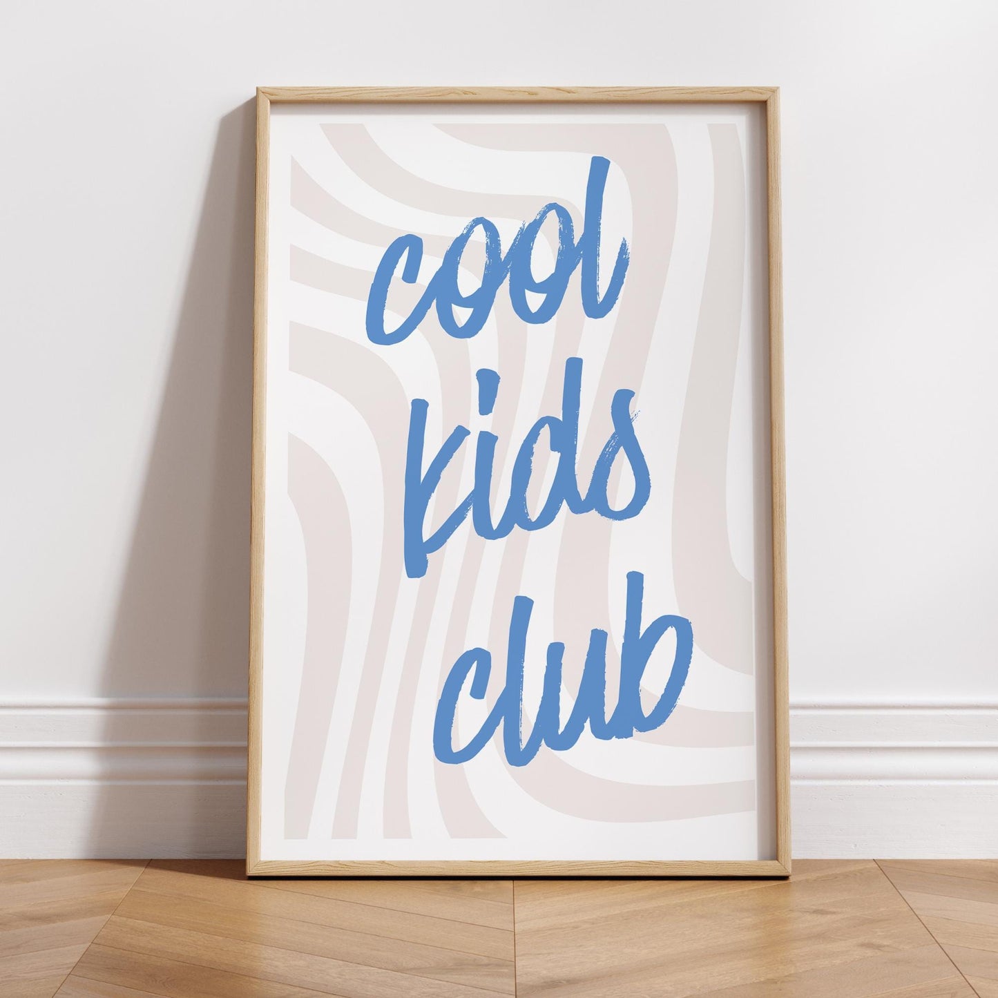 Cool Kids Club - Muted Waves: Typography Quote Print For Children, Kids Home Decor Fun and Trendy Wall Art for Kids' Bedrooms & Playrooms