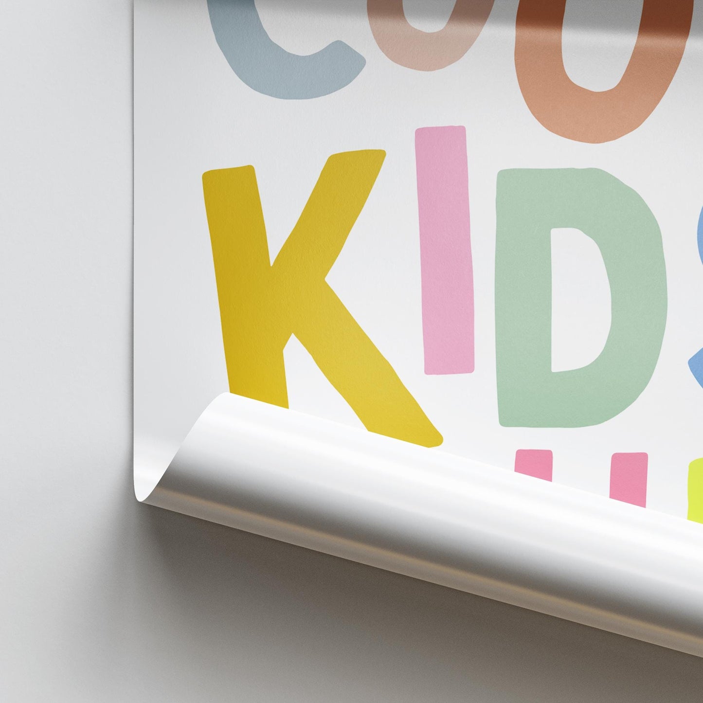 Cool Kids Club - Multi Colour: Typography Quote Print For Children, Kids Home Decor Fun and Trendy Wall Art for Kids' Bedrooms & Playrooms