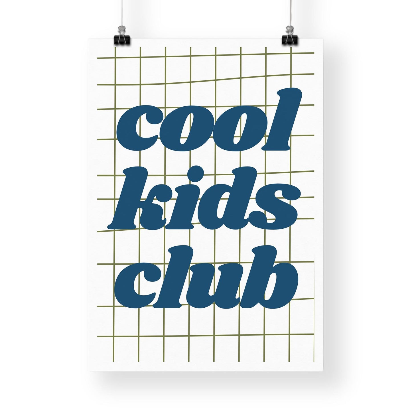 Cool Kids Club - Grid: Typography Quote Print For Children, Kids Home Decor Fun and Trendy Wall Art for Kids' Bedrooms & Playrooms