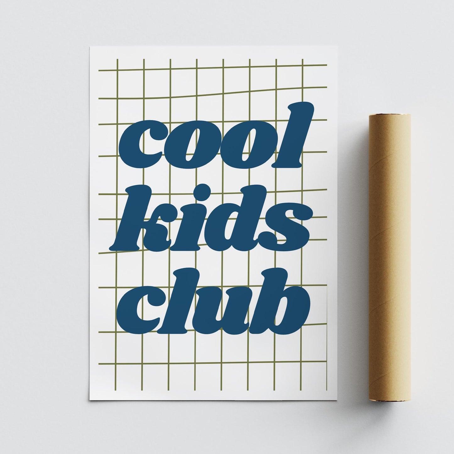 Cool Kids Club - Grid: Typography Quote Print For Children, Kids Home Decor Fun and Trendy Wall Art for Kids' Bedrooms & Playrooms