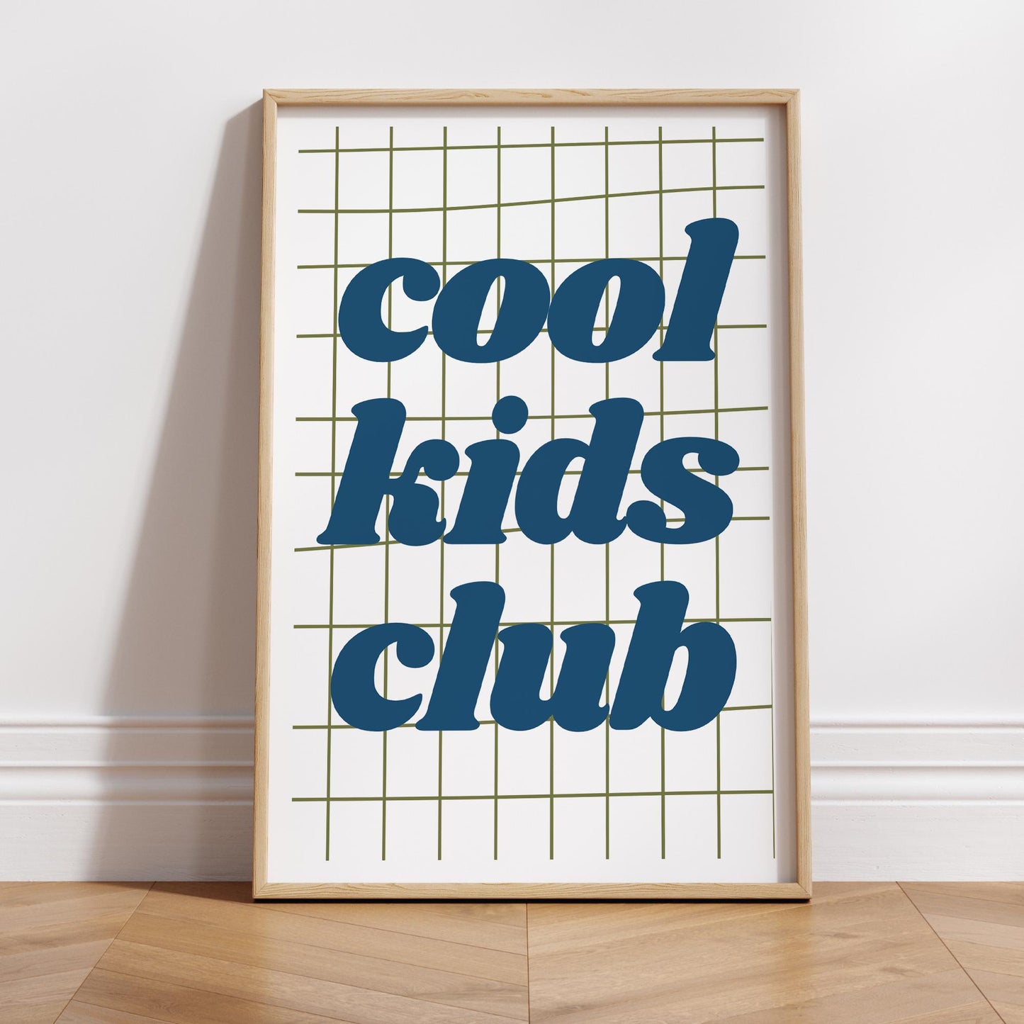 Cool Kids Club - Grid: Typography Quote Print For Children, Kids Home Decor Fun and Trendy Wall Art for Kids' Bedrooms & Playrooms