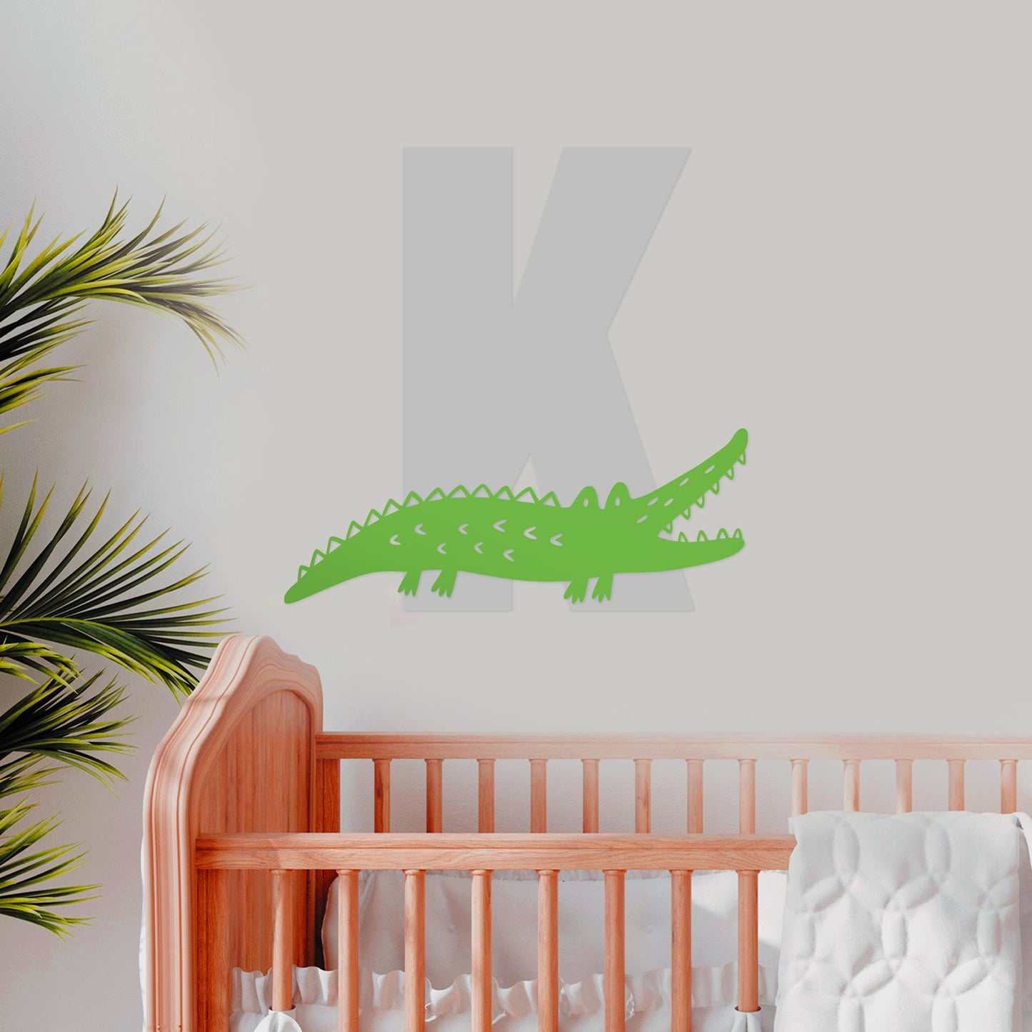 Personalised Initial & Animal Wall Sticker - Crocodile: Custom Kids Room Decor, Nursery Wall Art, Alphabet Letter Vinyl Decal, Animal Themed
