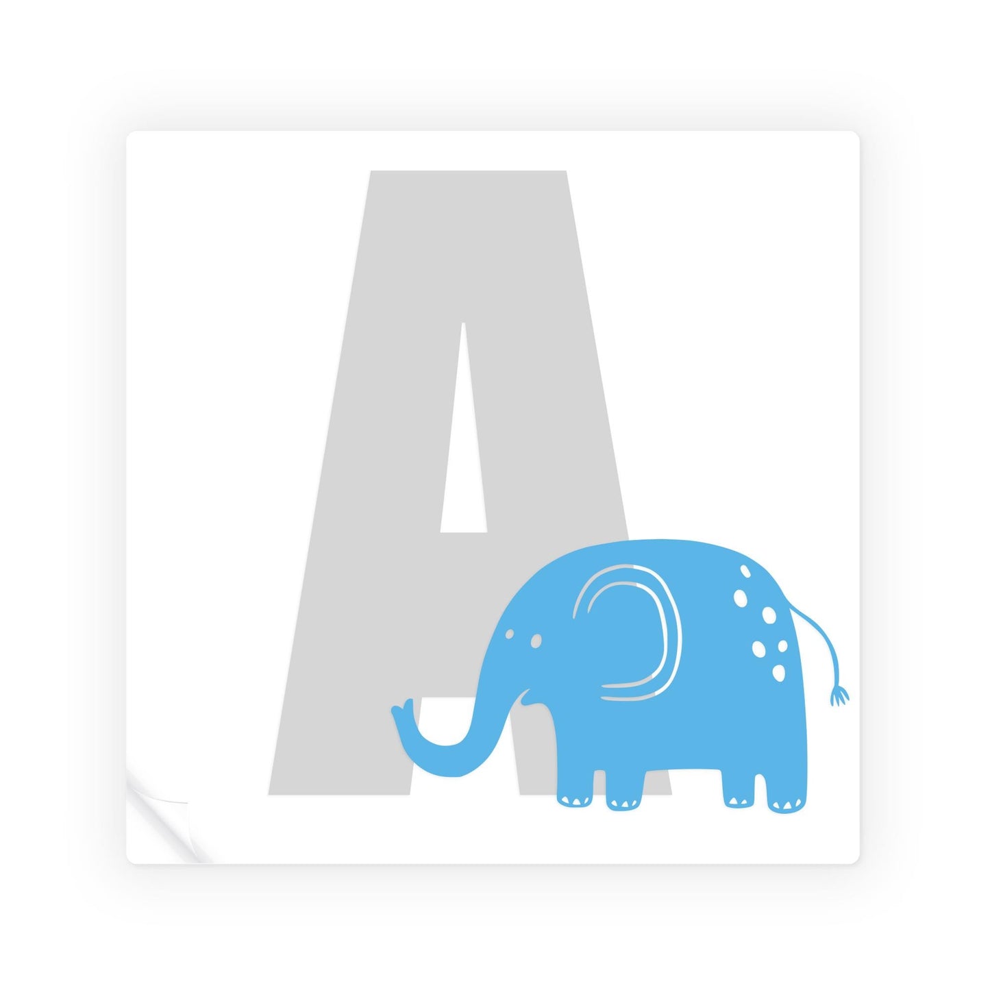 Personalised Initial & Animal Wall Sticker - Elephant: Custom Kids Room Decor, Nursery Wall Art, Alphabet Letter Vinyl Decal, Animal Themed