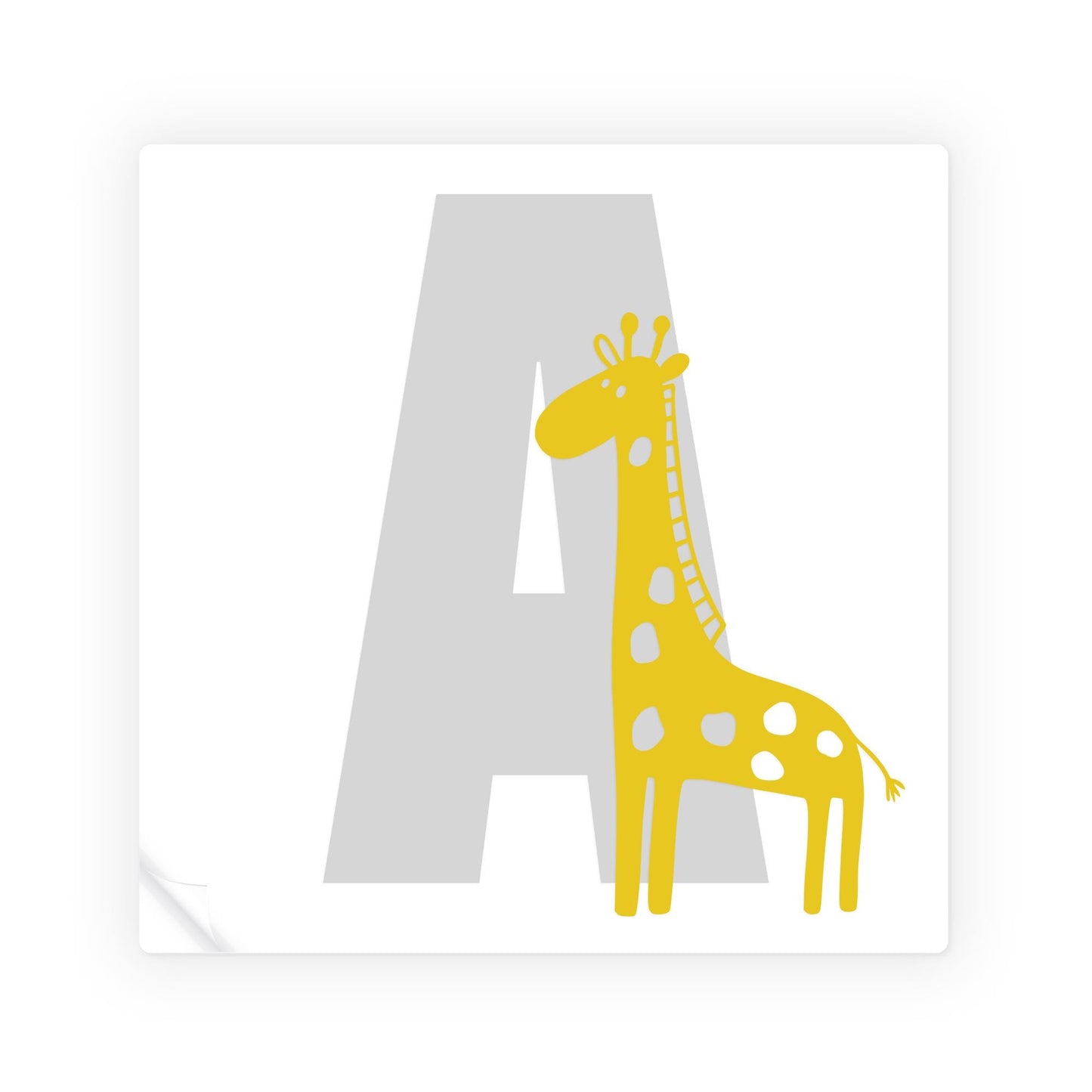 Personalised Initial & Animal Wall Sticker - Giraffe: Custom Kids Room Decor, Nursery Wall Art, Alphabet Letter Vinyl Decal, Animal Themed