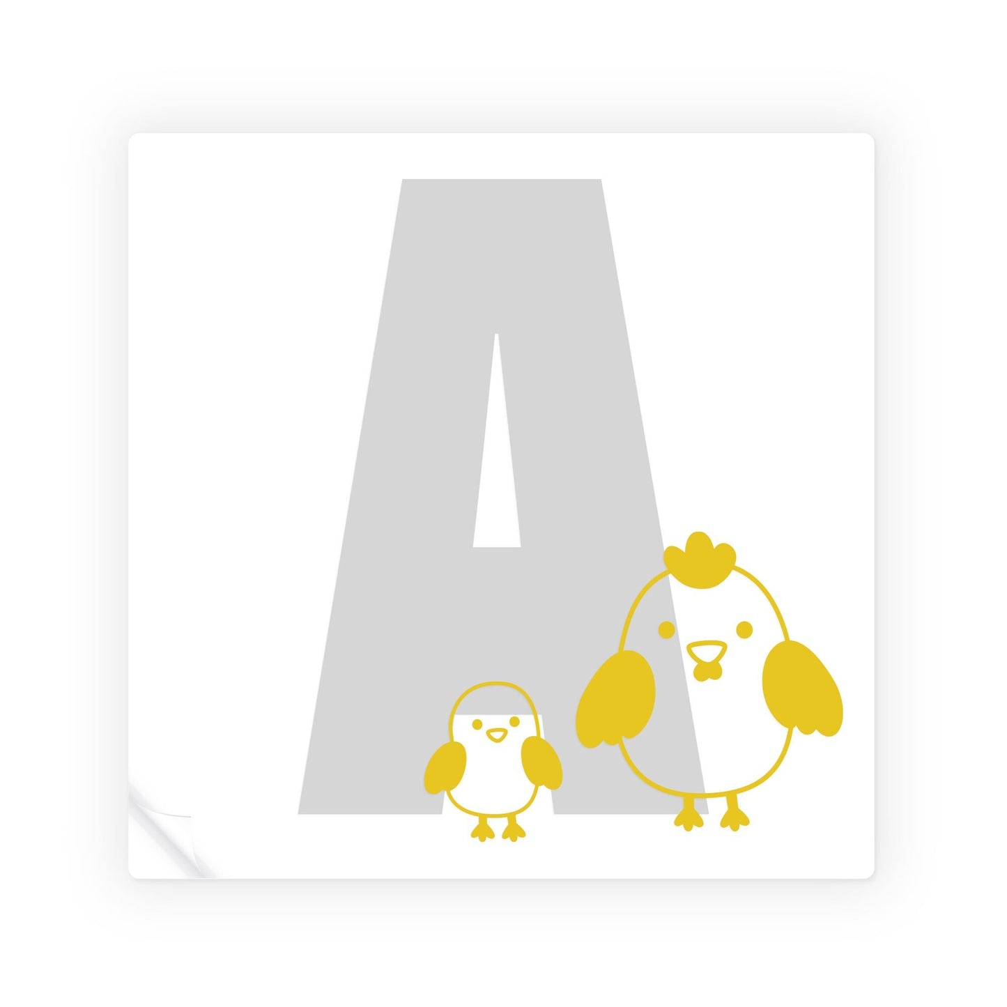 Personalised Initial & Animal Wall Sticker - Chicks: Custom Kids Room Decor, Nursery Wall Art, Alphabet Letter Decal, Farm Animal Themed