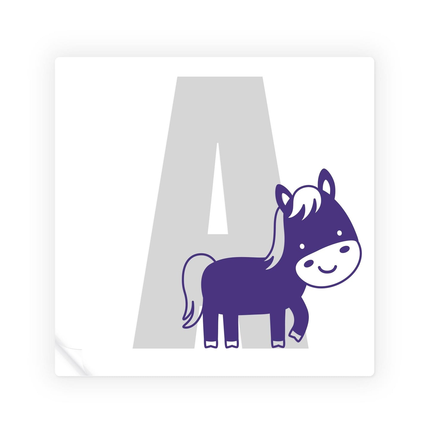 Personalised Initial & Animal Wall Sticker - Horse: Custom Kids Room Decor, Nursery Wall Art, Alphabet Letter Decal, Farm Animal Themed