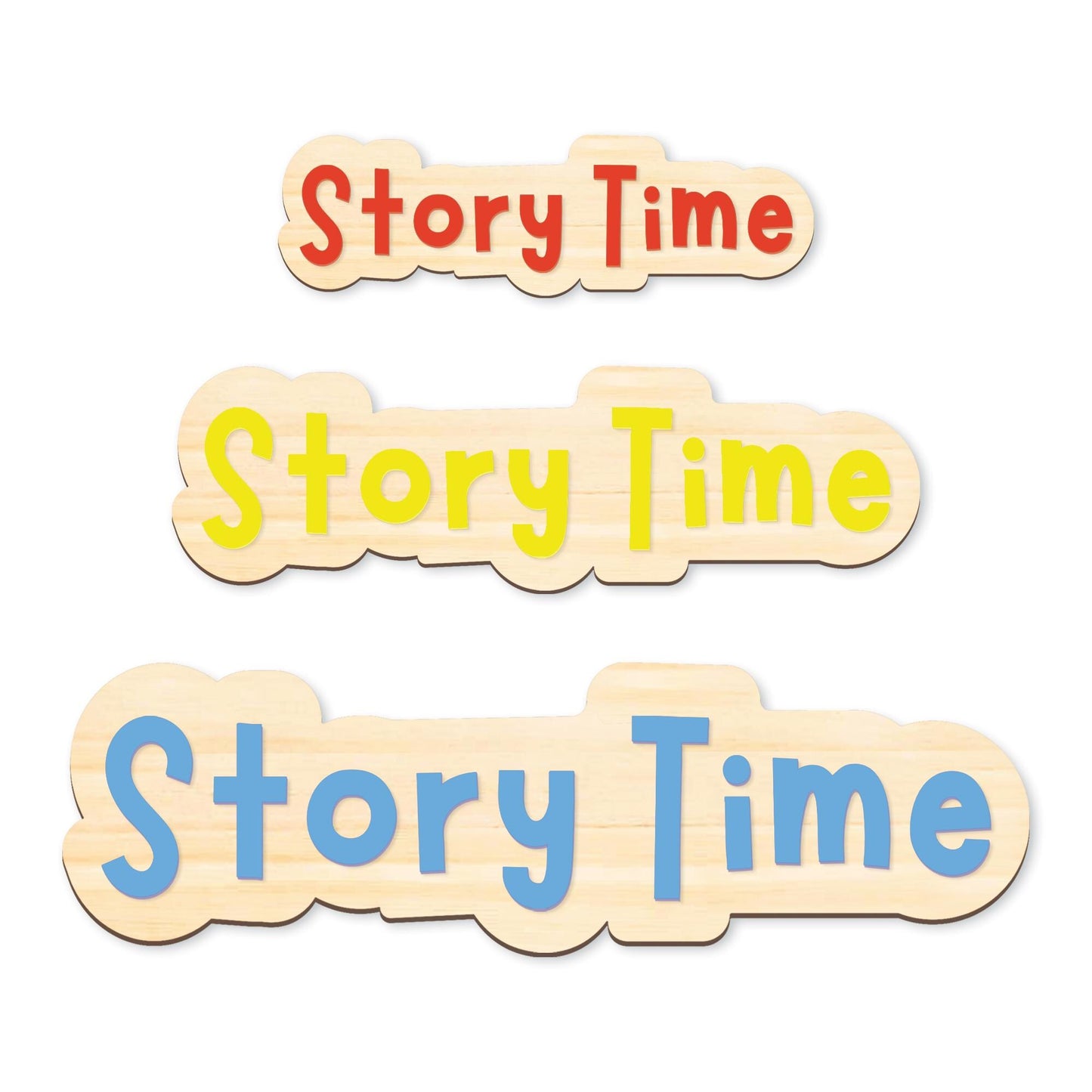 Story Time Plaque: Wooden Sign with Acrylic Letters - Perfect for Kids' Reading Corner or Playroom, Children's Room Decor, Book Lover Gift
