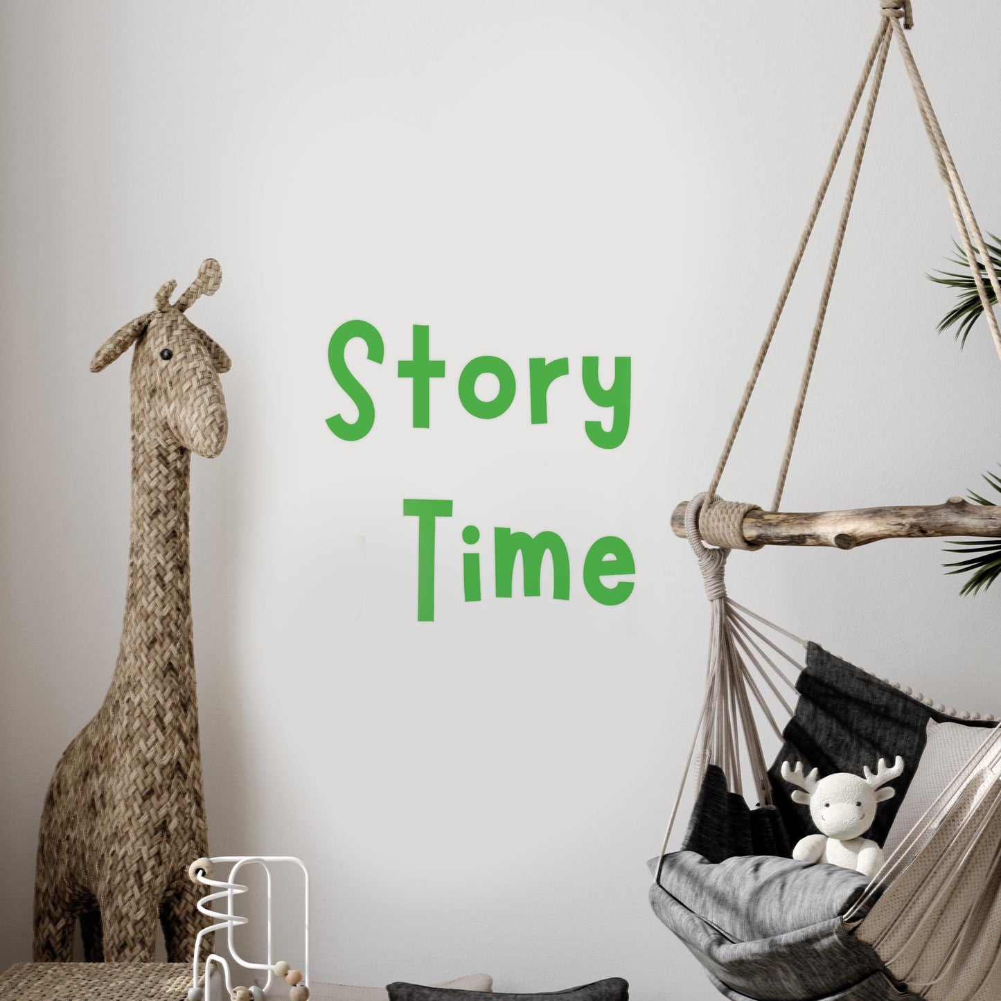Story Time - Blocky Wall Sticker: Kids Reading Nook Decal, Wall Art, Personalised Kids Room Wall Decal, Nursery or Bedroom Decoration