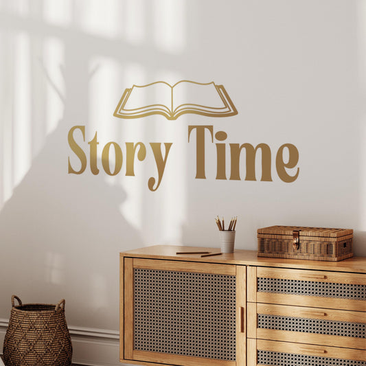 Story Time - Book Wall Sticker: Kids Reading Nook Decal, Wall Art, Personalised Kids Room Wall Decal, Nursery or Bedroom Decoration