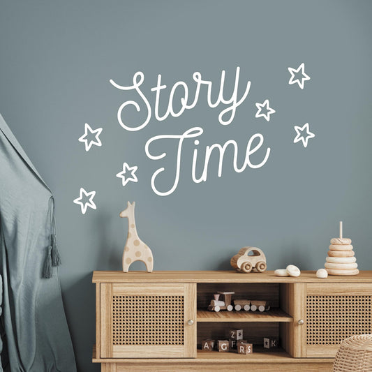 Story Time - Stars Wall Sticker: Kids Reading Nook Decal, Wall Art, Personalised Kids Room Wall Decal, Nursery or Bedroom Decoration