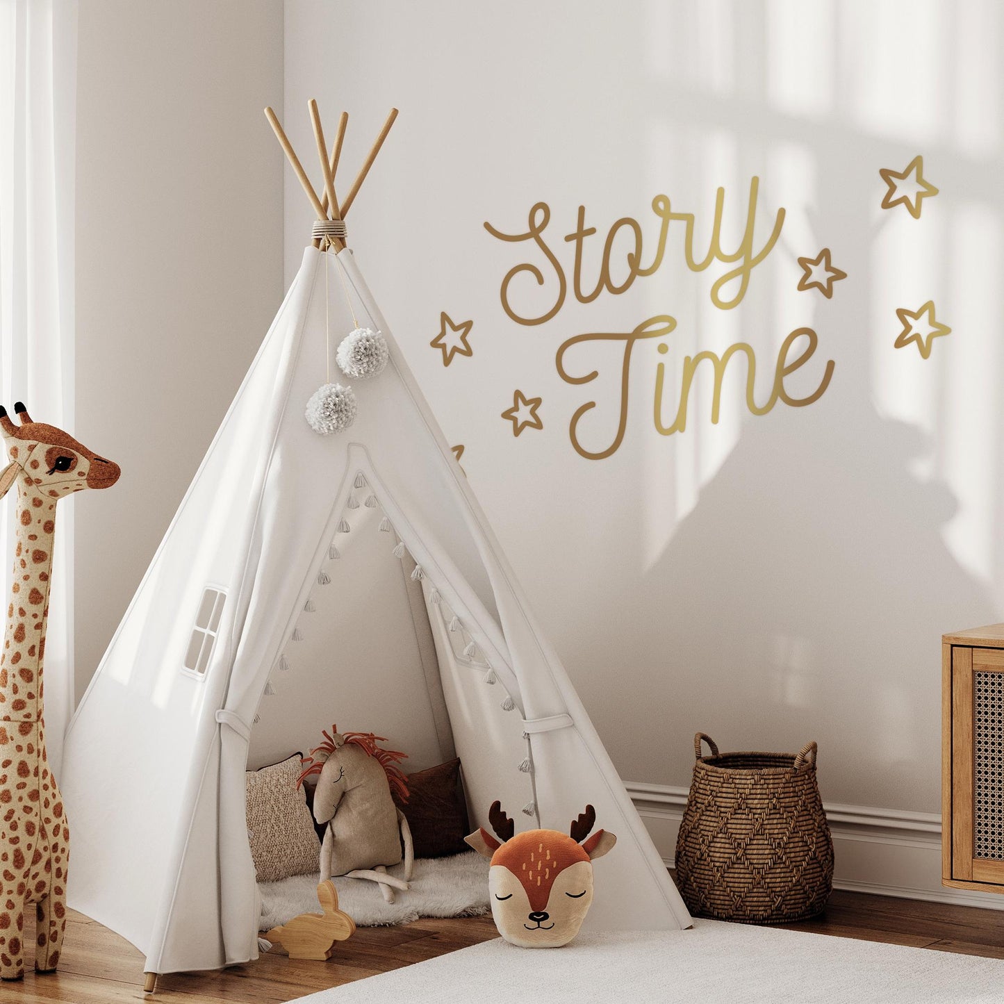 Story Time - Stars Wall Sticker: Kids Reading Nook Decal, Wall Art, Personalised Kids Room Wall Decal, Nursery or Bedroom Decoration