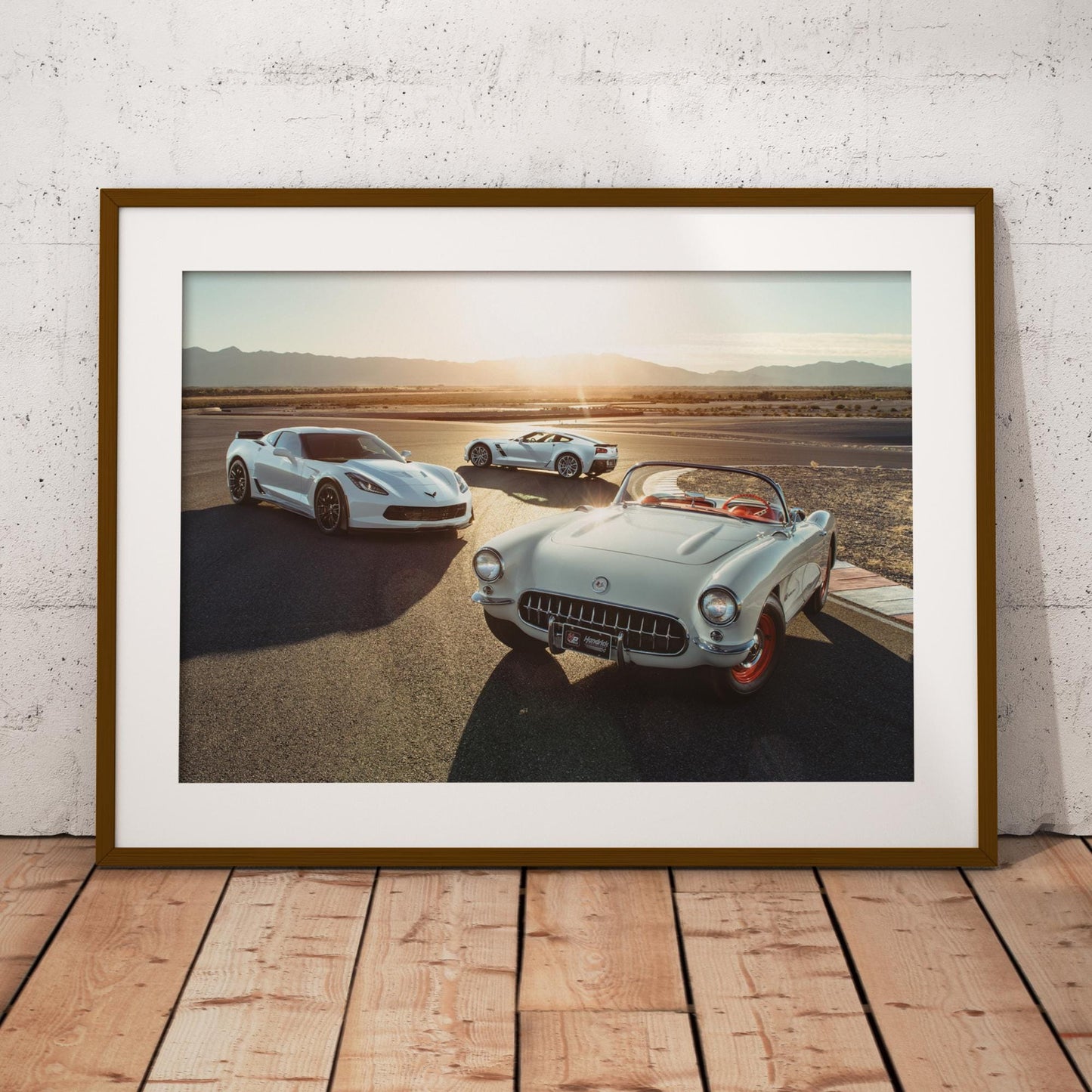 Chevrolet Corvette Evolution Poster: Classic 1953 to Modern Corvette Wall Art, Cool Car Print Gift for Car Lover, Garage & Home Decor