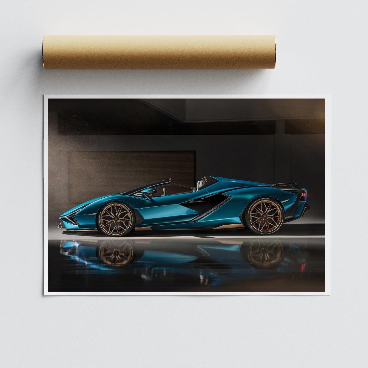 Lamborghini Sian Roadster Poster: Luxury Convertible Supercar Wall Art, Lambo Print for Car Lover, Car Gift, Garage Wall Art & Home Decor