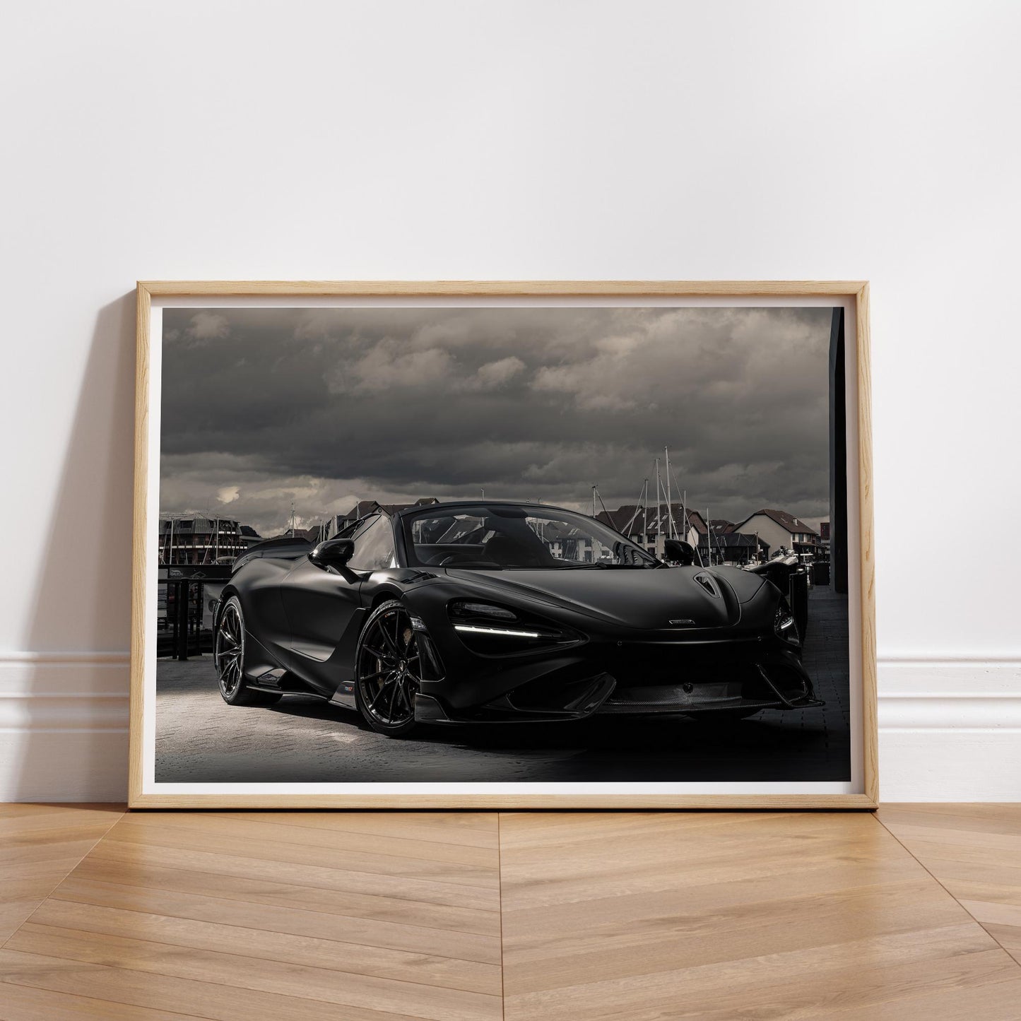 McLaren 765LT Poster: Bold Black Supercar Wall Art, Car Print, Luxury Car Decor for Car Lover, Car Gift, Garage Wall Art & Home Decor