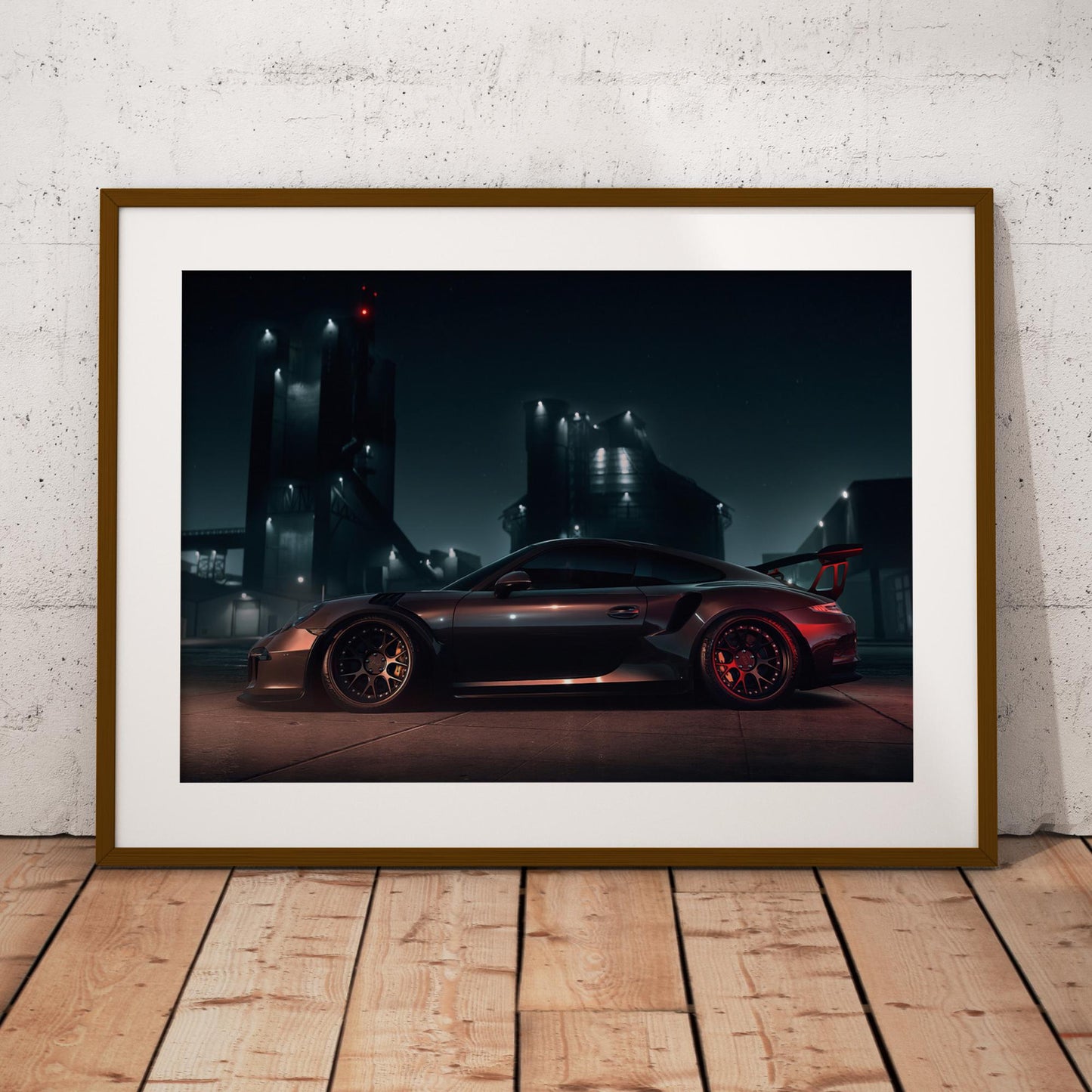 Porsche GT3 RS Nightscape Poster: Sleek Supercar Wall Art, Car Print, Luxury car Decor, Gift For Car Lover, Garage Wall Art & Home Decor