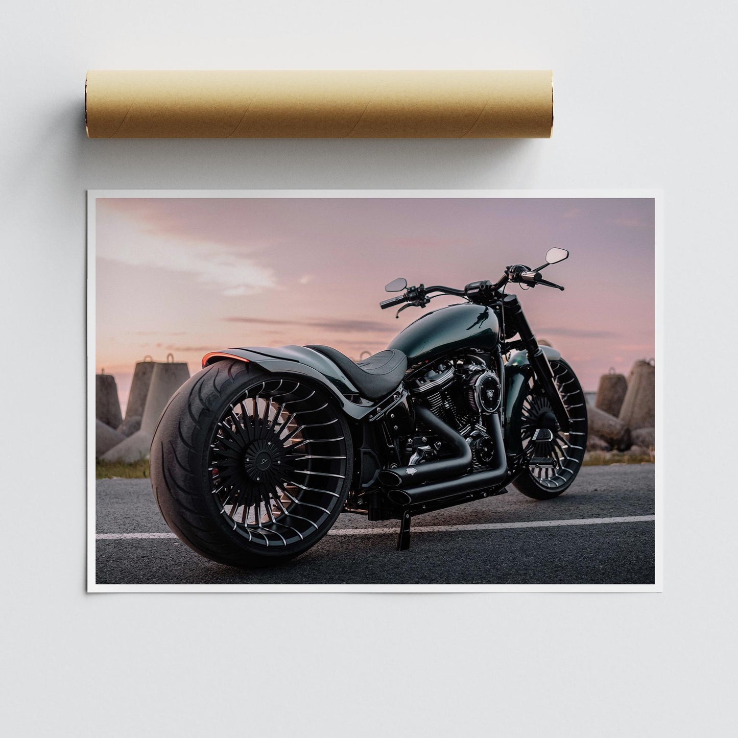 Harley Davidson Cruiser Poster: Iconic Harley Davidson Artwork, Motorbike Print, Motorcycle Gift, Home & Garage Decor for Bike Lover