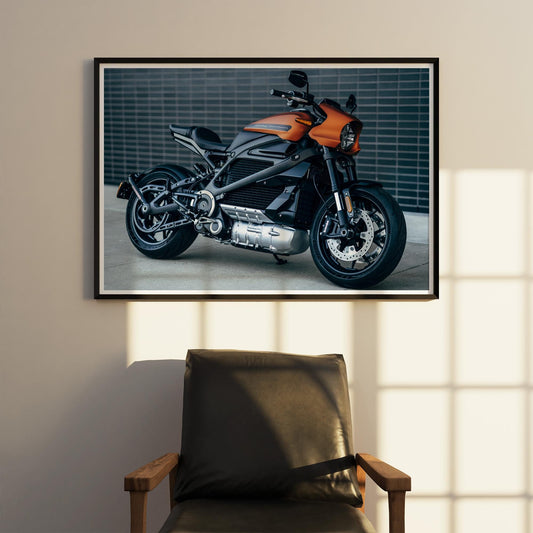 Harley Davidson LiveWire Motorcycle Poster: Harley Davidson Artwork, Motorbike Print, Motorcycle Gift, Home & Garage Decor for Bike Lover
