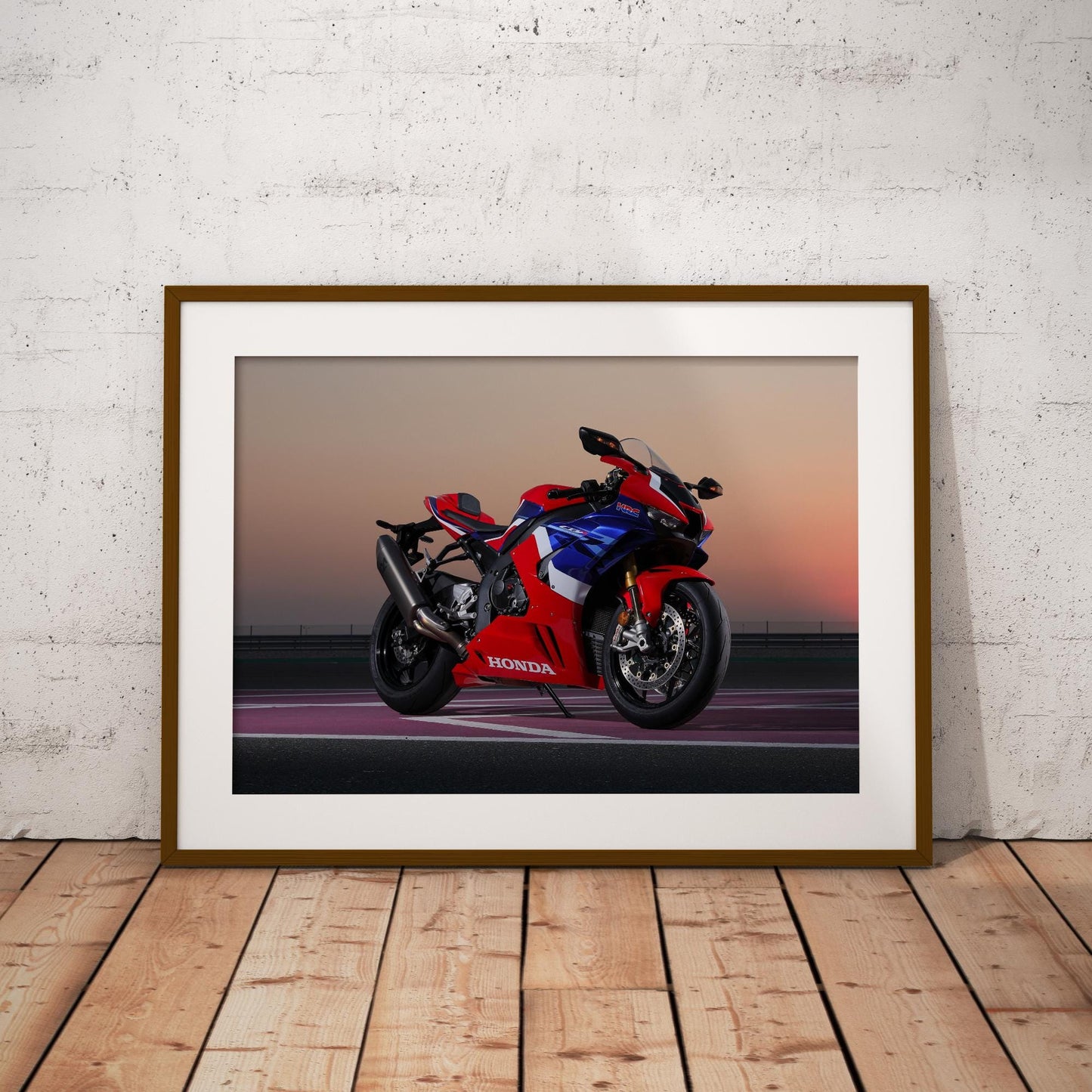 Honda CBR 1000RR Motorcycle Poster: Sunset Trackside Wall Art,  Motorbike Print, Racing Motorcycle Gift, Home & Garage Decor For Bike Lover