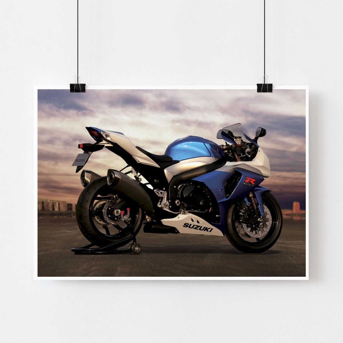 Suzuki GSX-R Motorcycle Poster: Iconic Sportbike Wall Art, High-Performance Bike Print, Motorcycle Gift, Home & Garage Decor For Bike Lover