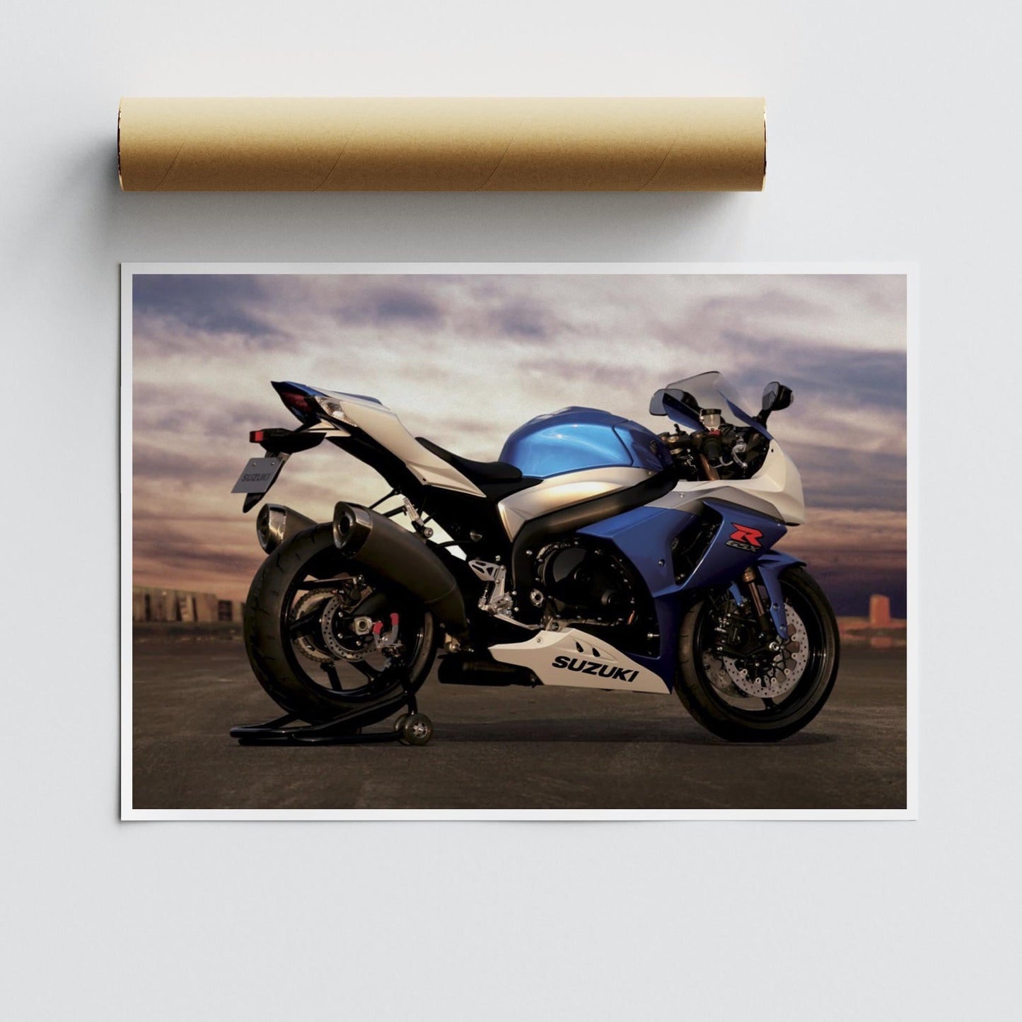 Suzuki GSX-R Motorcycle Poster: Iconic Sportbike Wall Art, High-Performance Bike Print, Motorcycle Gift, Home & Garage Decor For Bike Lover