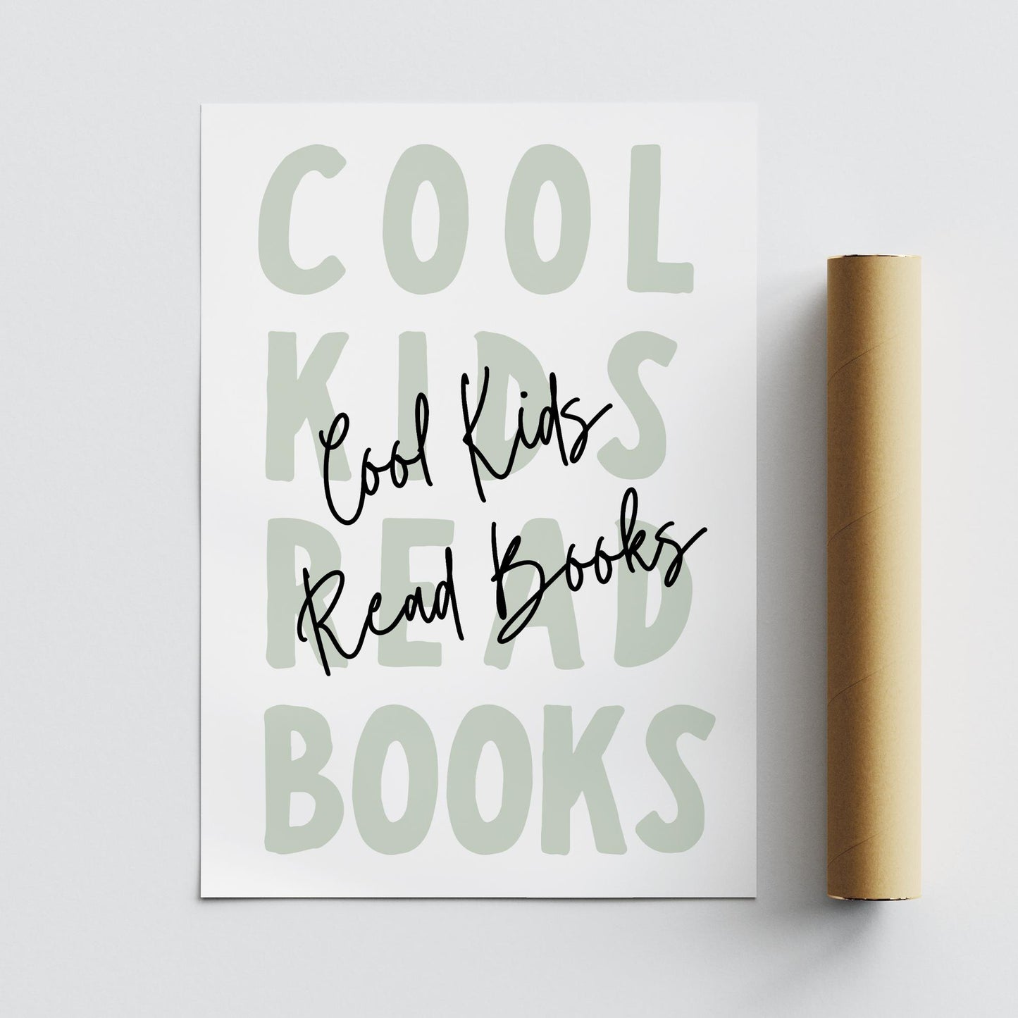 Cool Kids Read Books - Minimal Poster: Typography Print For Children, Book Lover Quote Wall Art for Reading Corner, Bedrooms & Playroom